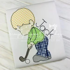 1527 - GOLFER BOY - APPLIQUE CHILD SHIRT