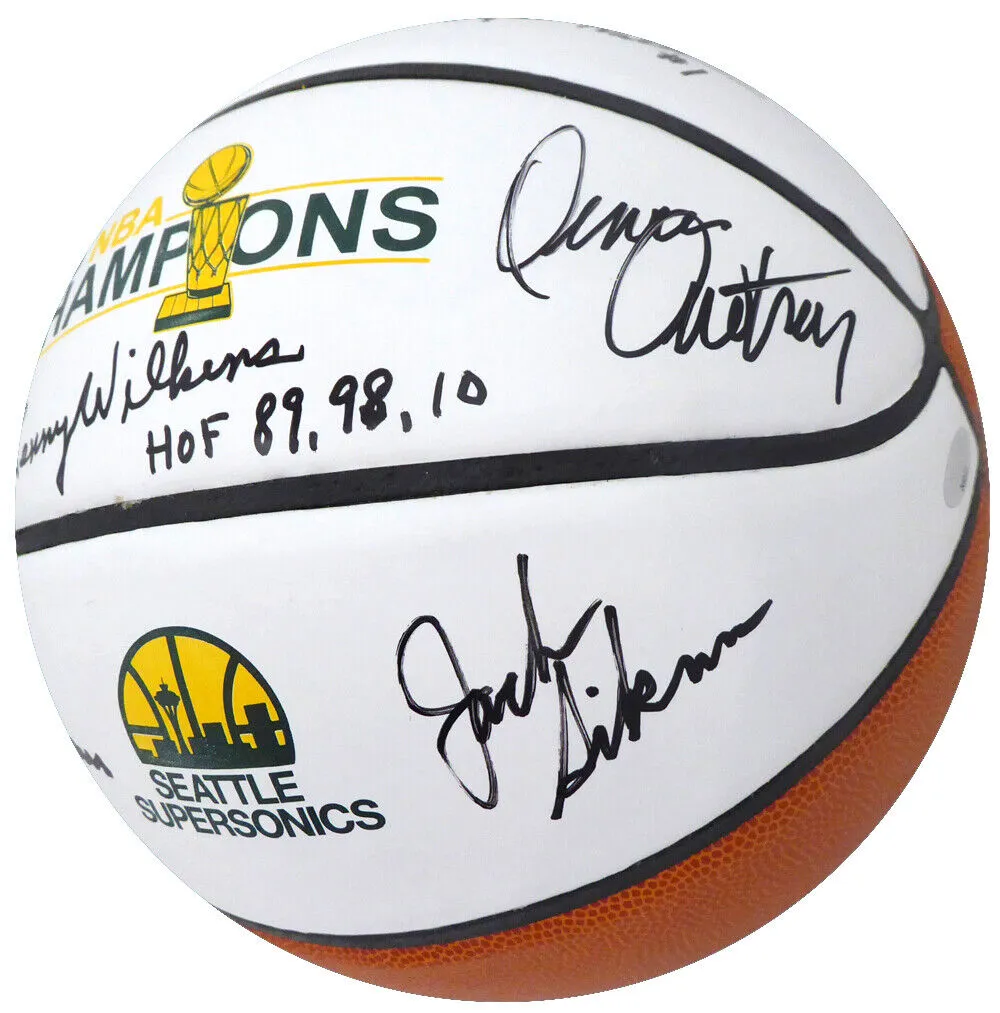1978-79 NBA CHAMP SUPERSONICS AUTOGRAPHED BASKETBALL 9 SIGS "HOF" MCS 145852