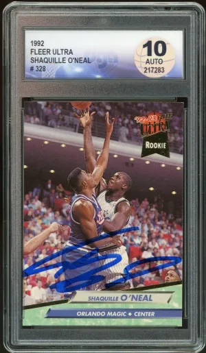 1992 Fleer Ultra #328 Shaquille O'Neal RC Rookie Magic JSA DGA 10 Auto