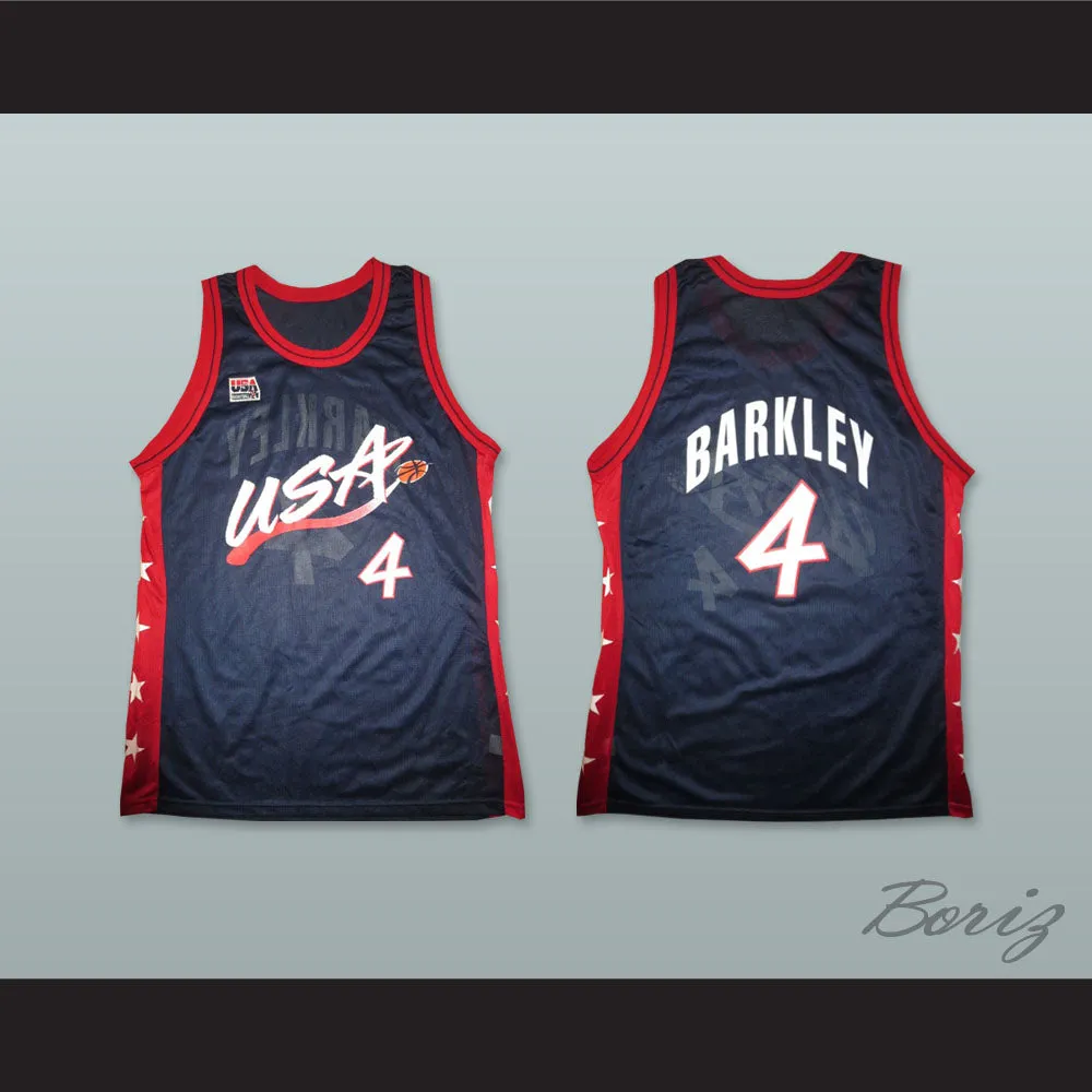 1996 Charles Barkley 4 USA Team Away Basketball Jersey