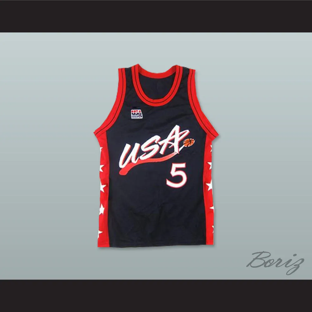 1996 Grant Hill 5 USA Team Away Basketball Jersey