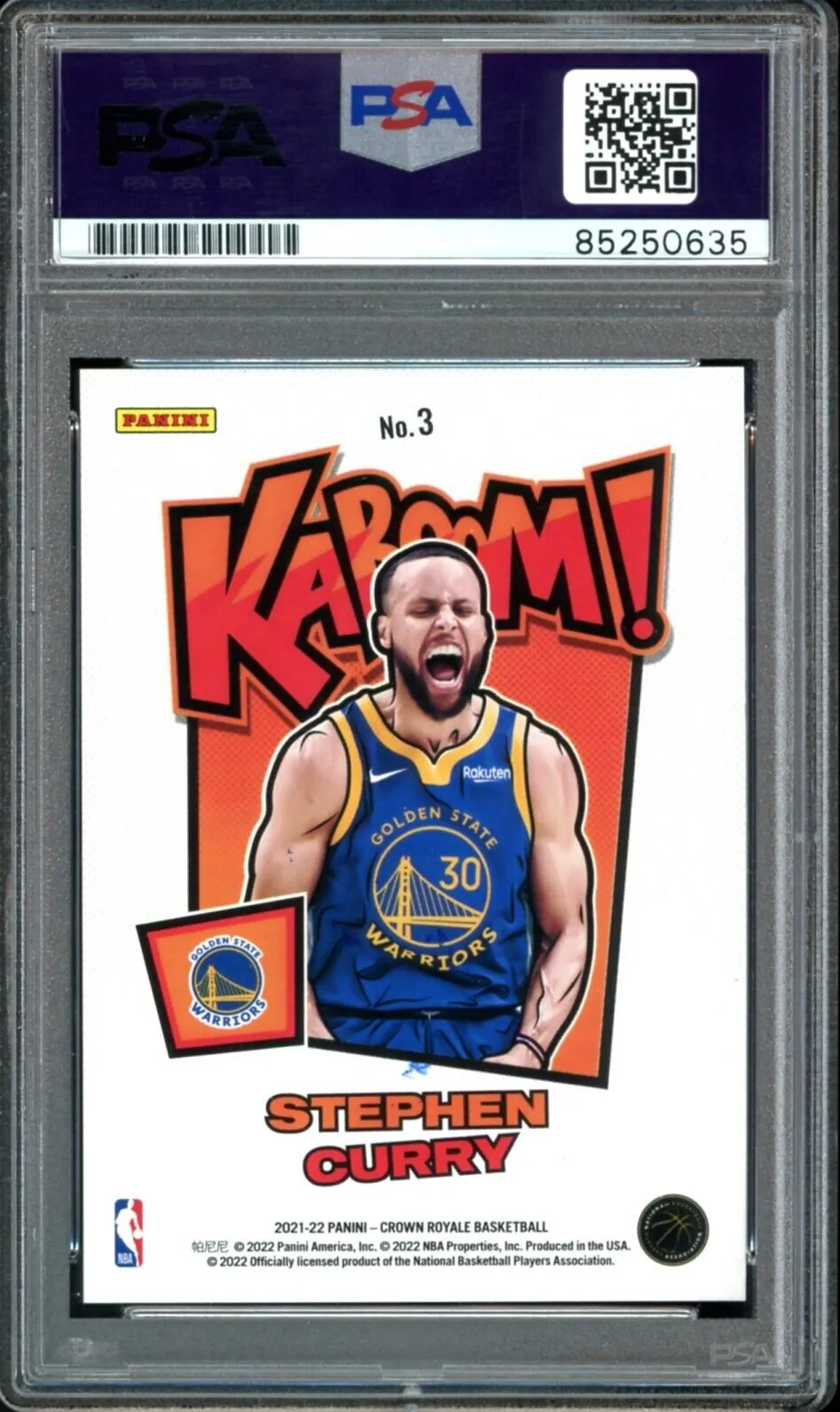 2021-22 Panini Kaboom! #3 Stephen Curry On Card PSA/DNA Auto GEM MINT 10