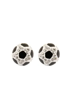 25898 -  SOCCER BALL CHARM STUD EARRINGS