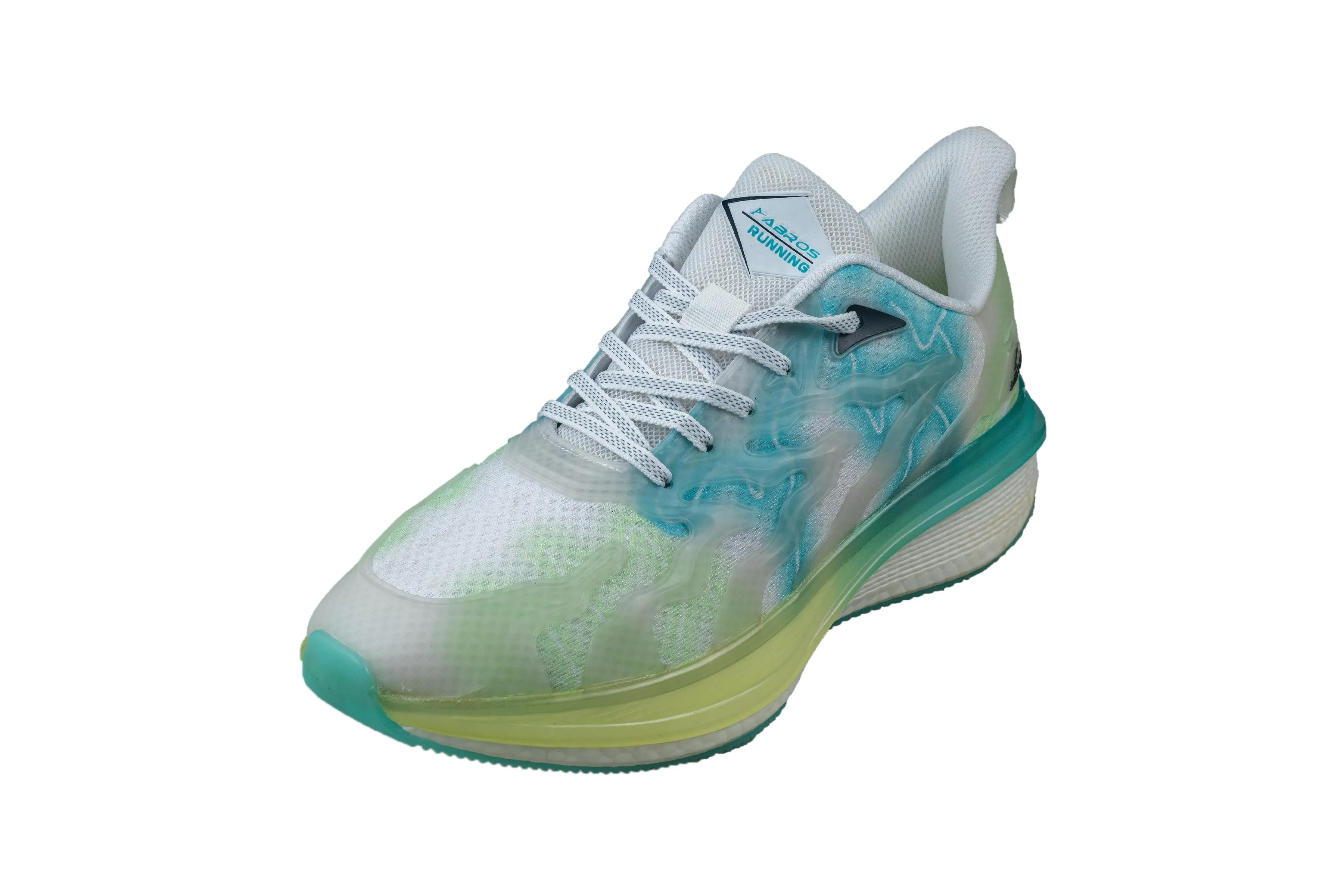 Abros Gents White / Sea Green Sports Shoe