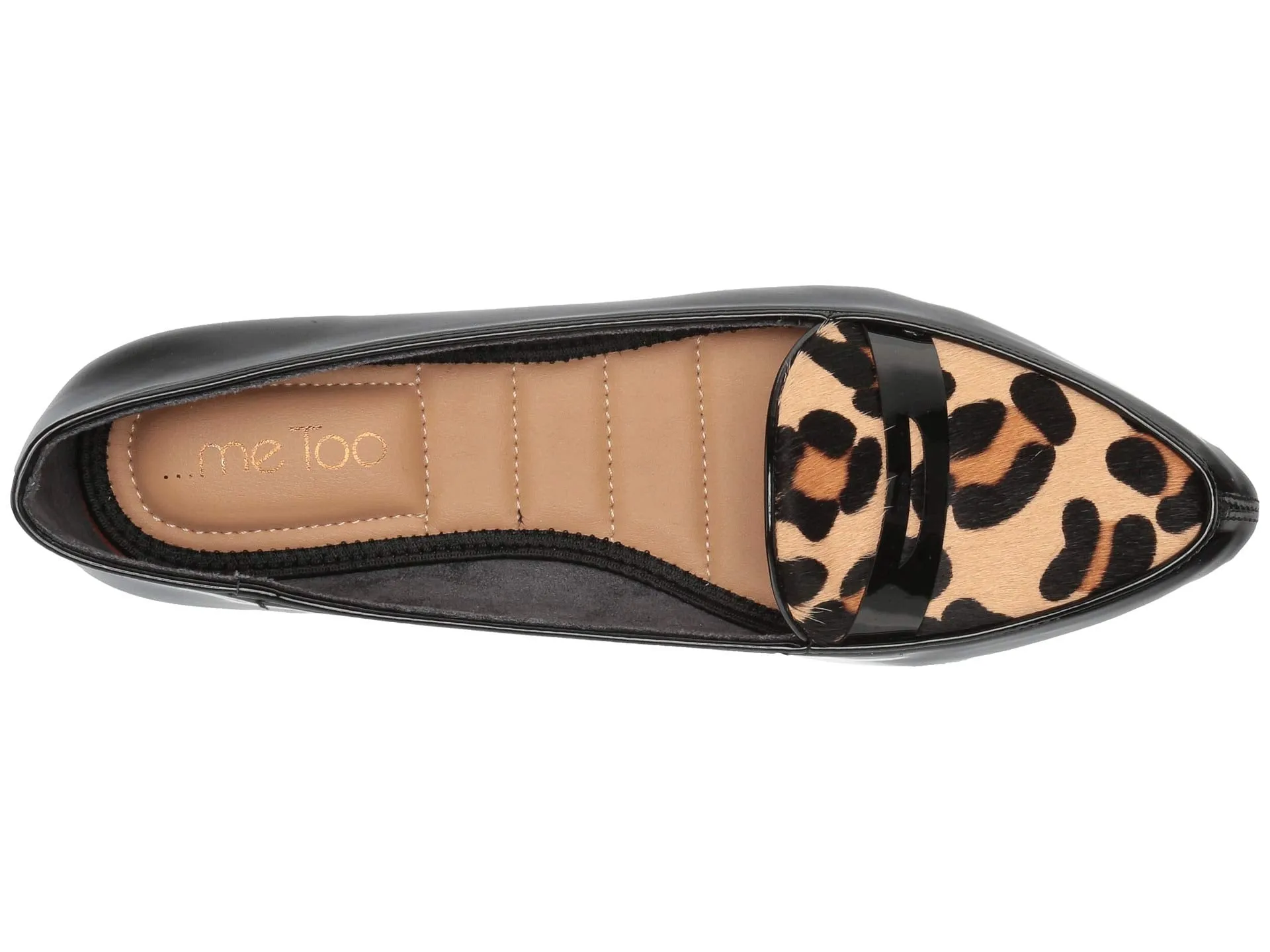 Addie Black Patent Jaguar Calf Hair Me Too Loafers