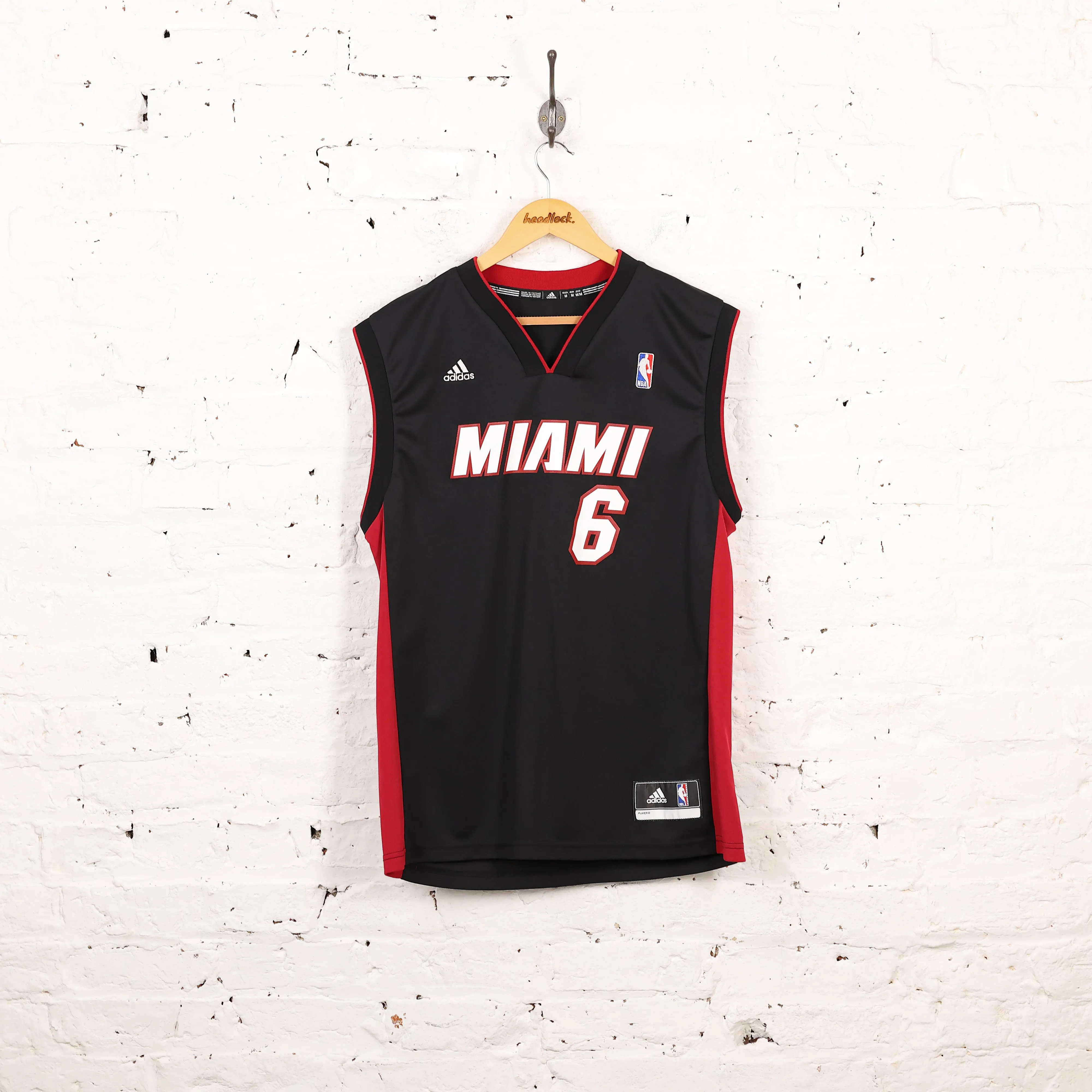 Adidas Miami Heat James Basketball Jersey - Black - M