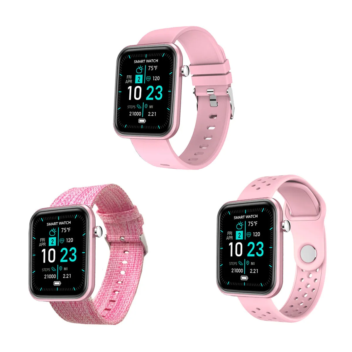 Advanced Smartwatch With Three Bands And Wellness   Activity Tracker by VistaShops