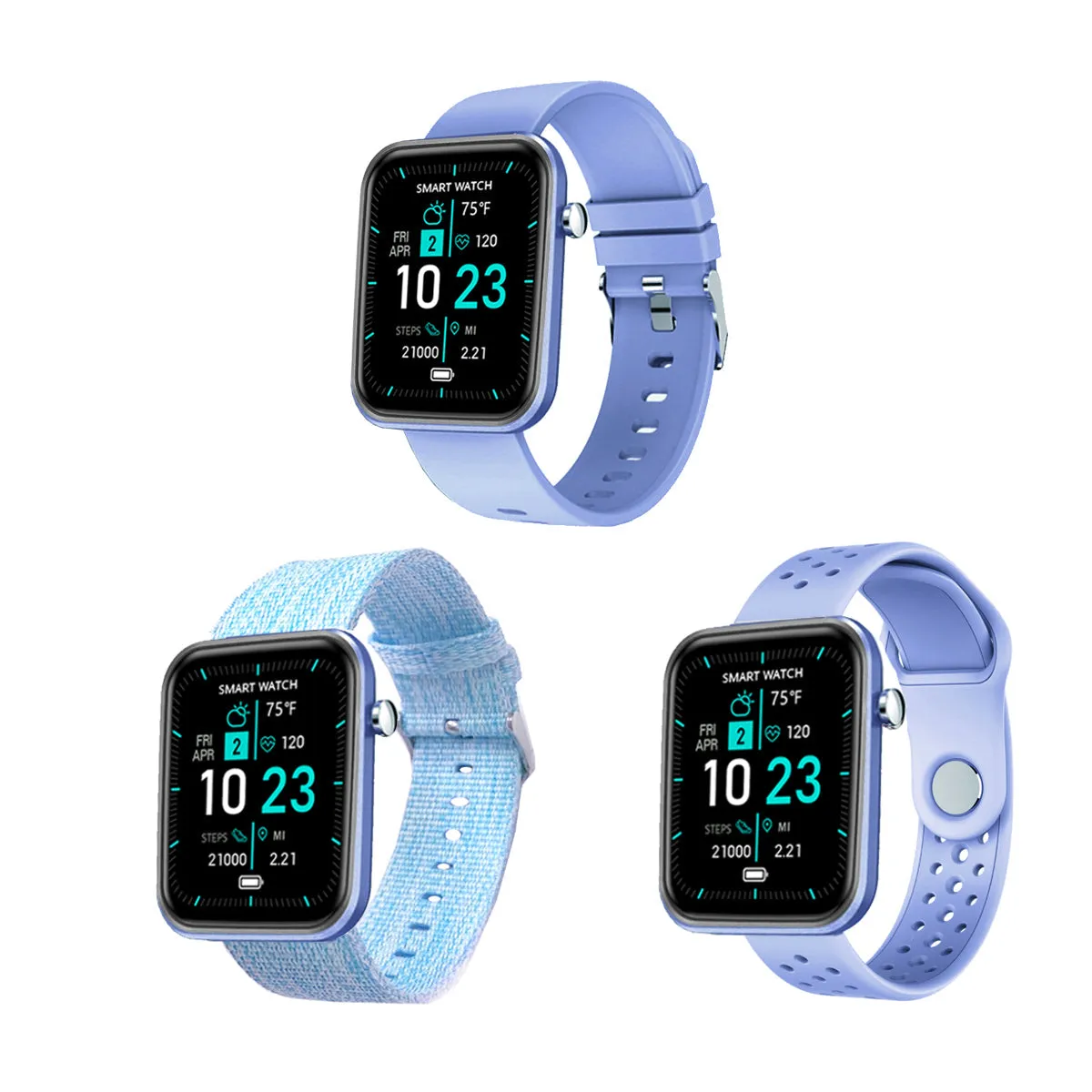 Advanced Smartwatch With Three Bands And Wellness   Activity Tracker by VistaShops