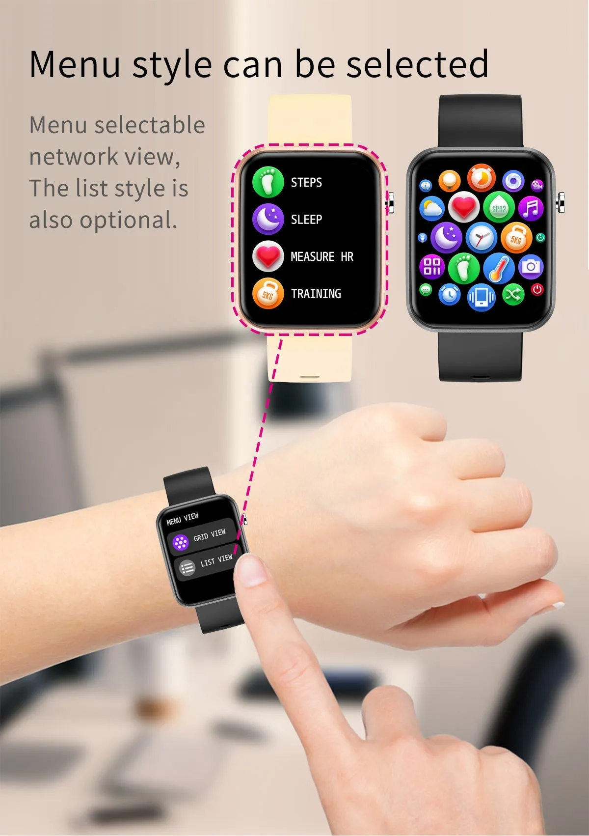 Advanced Smartwatch With Three Bands And Wellness   Activity Tracker by VistaShops