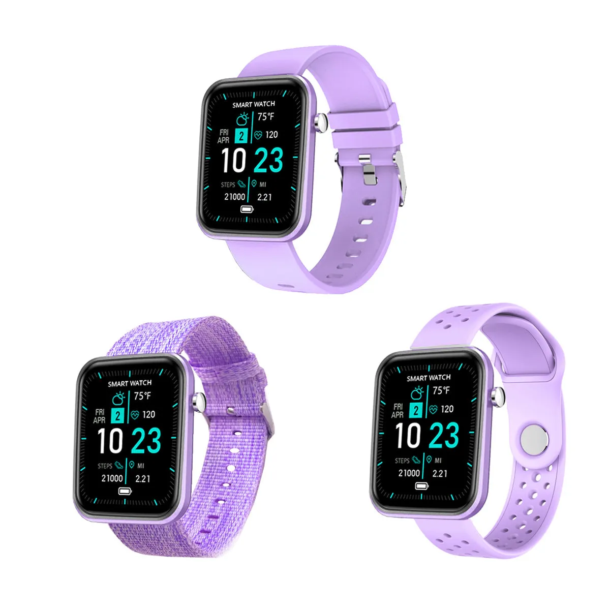 Advanced Smartwatch With Three Bands And Wellness   Activity Tracker by VistaShops