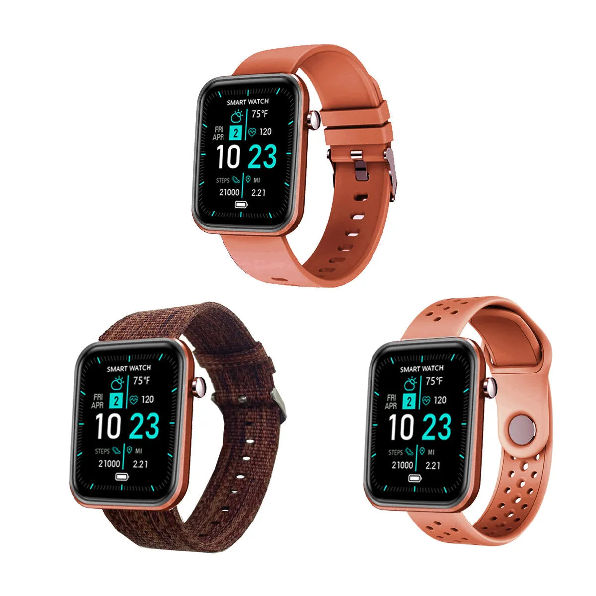 Advanced Smartwatch With Three Bands And Wellness   Activity Tracker by VistaShops