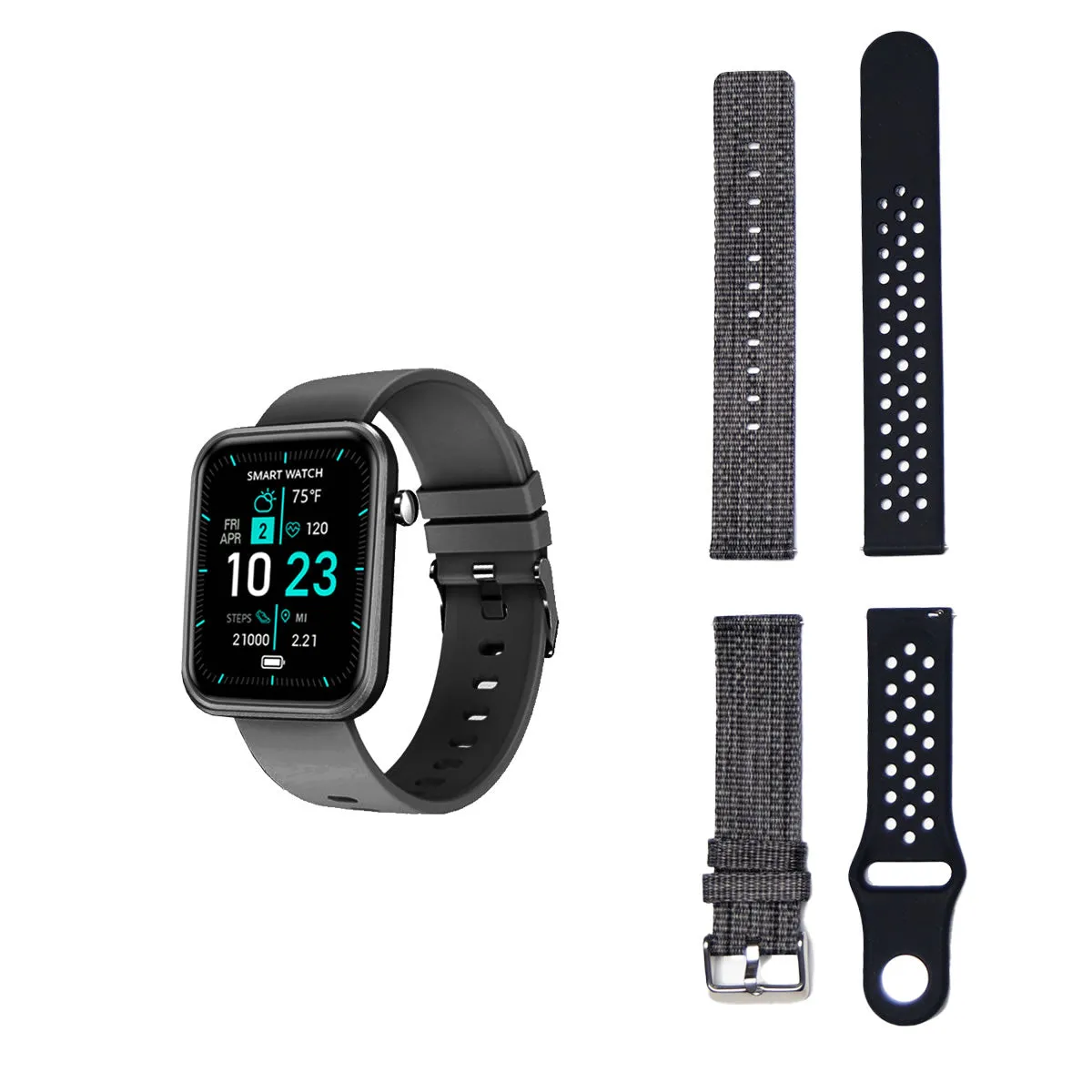 Advanced Smartwatch With Three Bands And Wellness   Activity Tracker by VistaShops