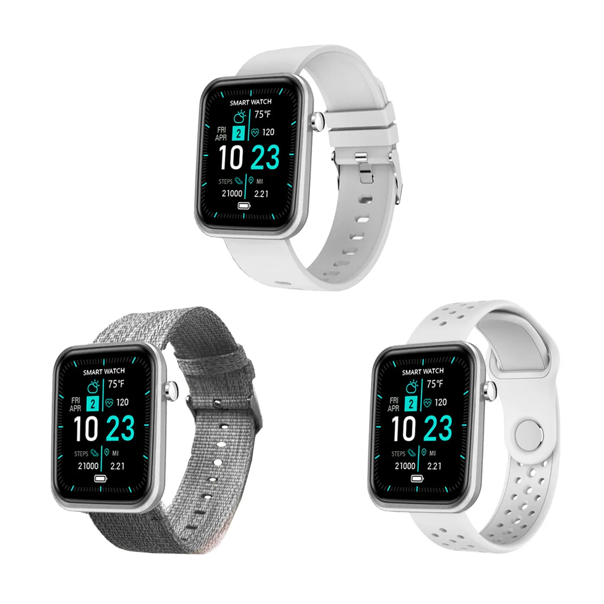 Advanced Smartwatch With Three Bands And Wellness   Activity Tracker by VistaShops