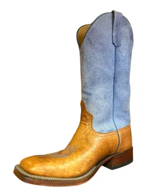 Anderson Bean Men's Boots - Custom American Buffalo with Blue Roughout Top