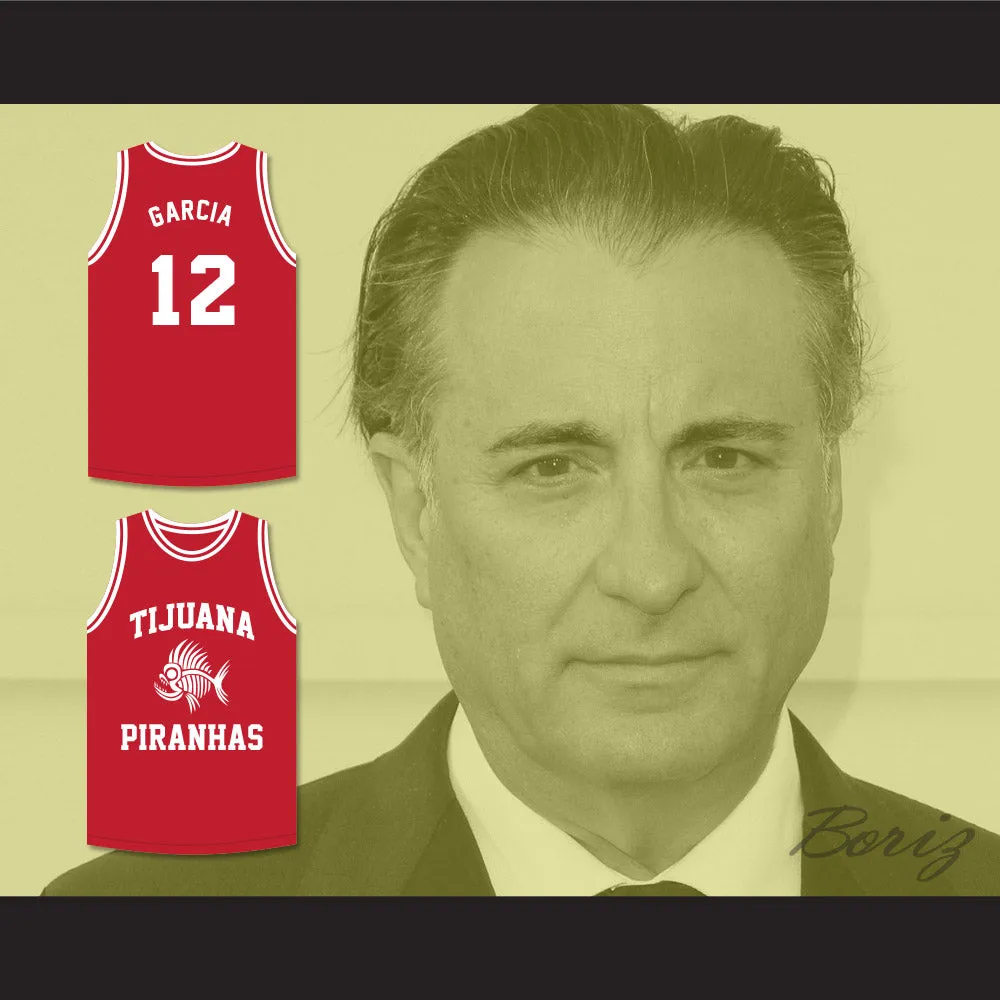 Andy Garcia 12 Tijuana Piranhas Red Basketball Jersey Mexican Expansion Team