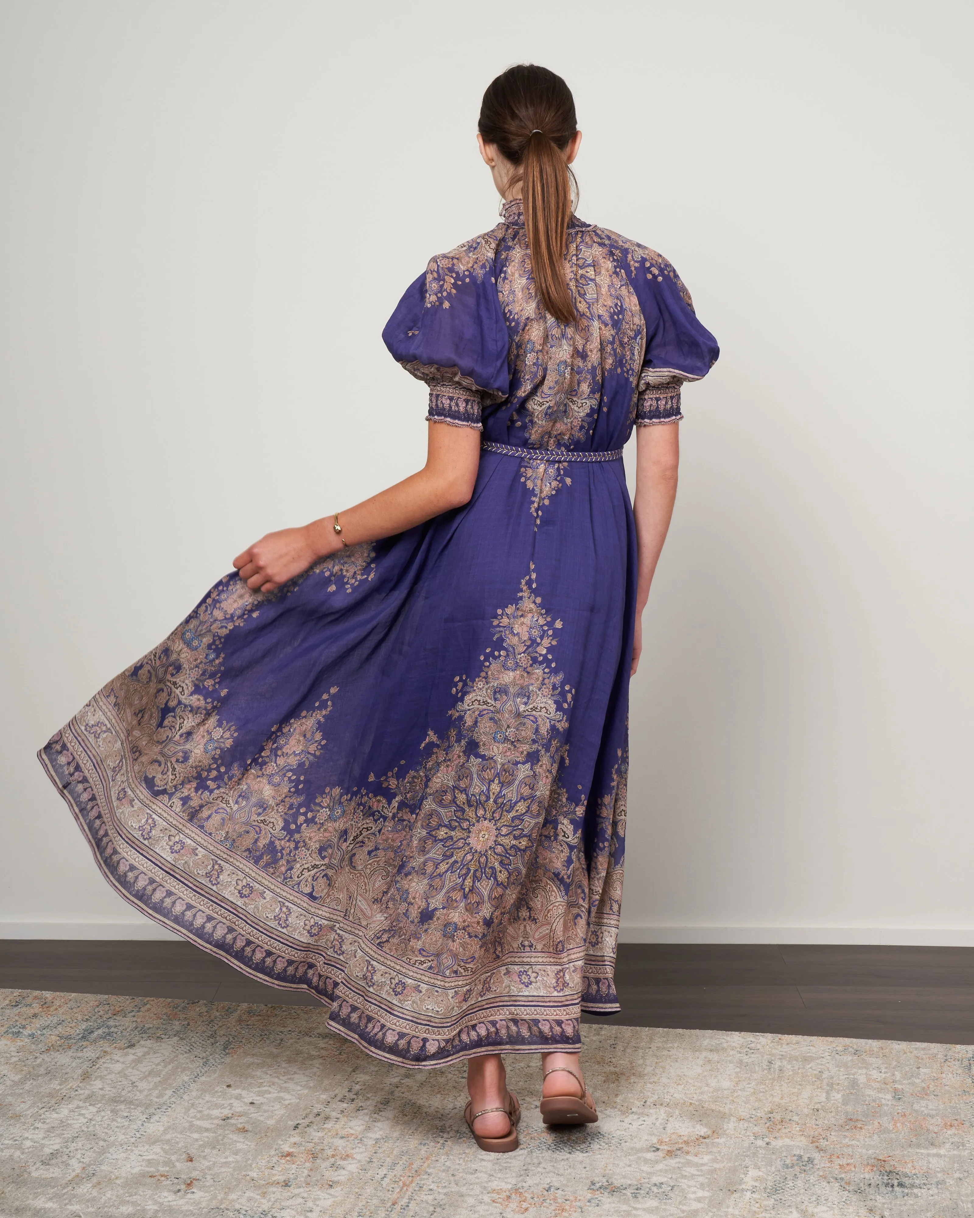 anneke swing maxi dress - indigo paisley