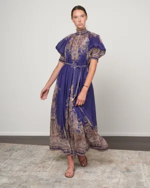 anneke swing maxi dress - indigo paisley