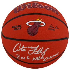 Antoine Walker Signed Wilson Heat Logo NBA Basketball w/2006 Champs - (SS COA)