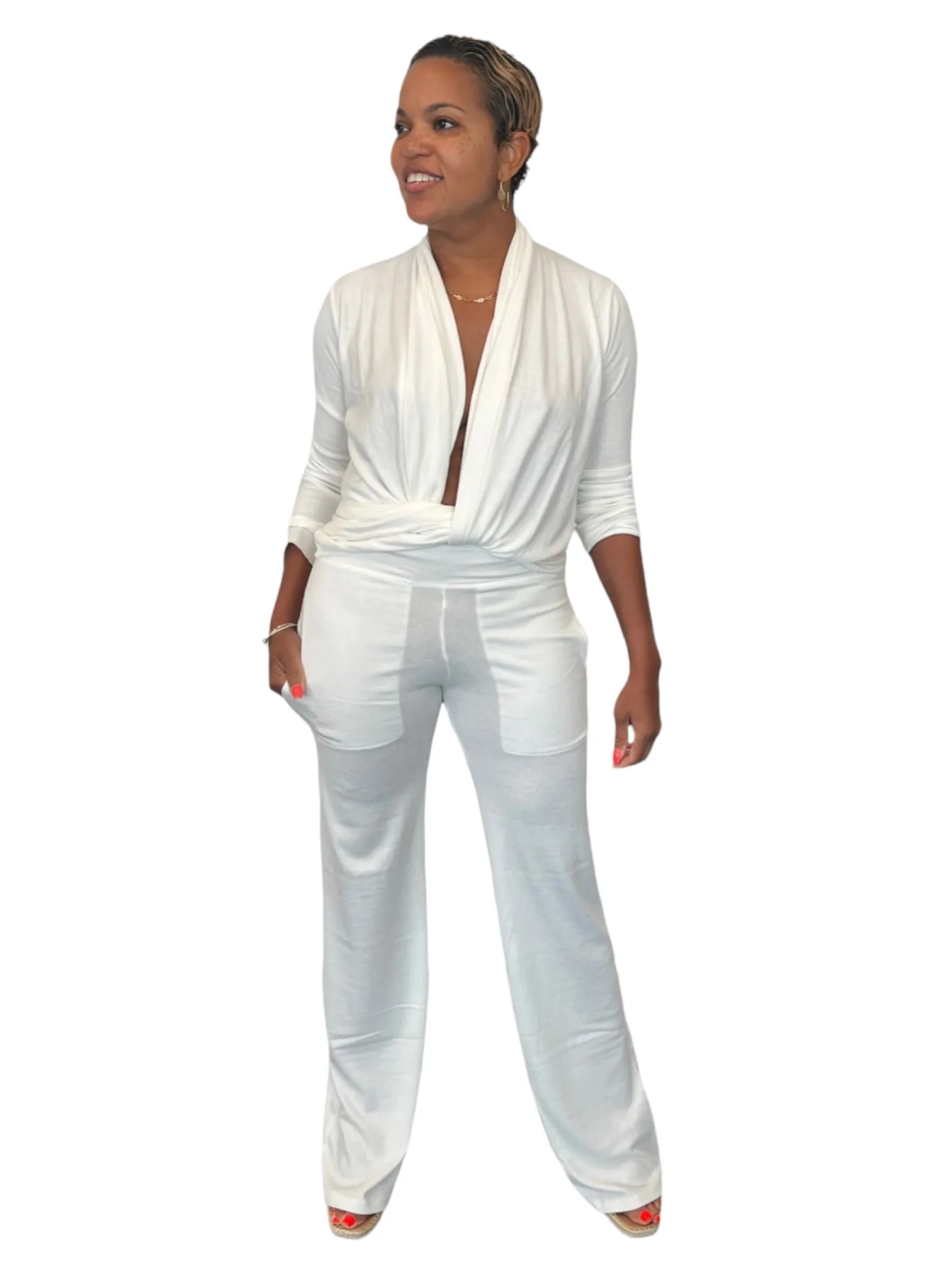 April - White Wrap Top - TN-154
