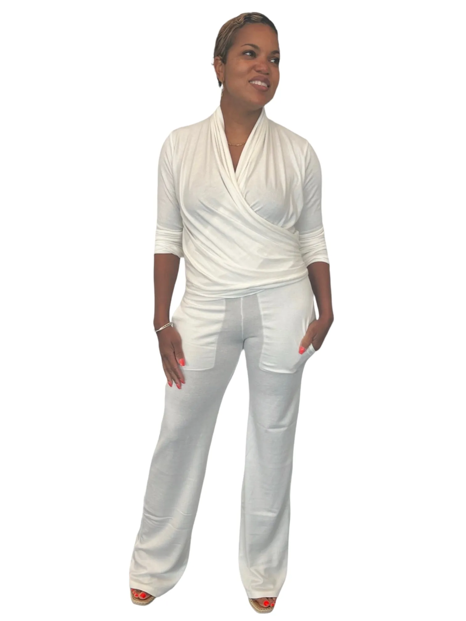 April - White Wrap Top - TN-154