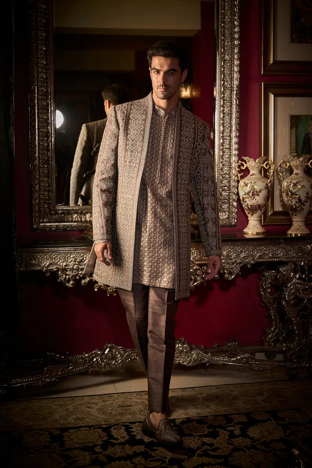 Ash Grey Open Jacket Sets