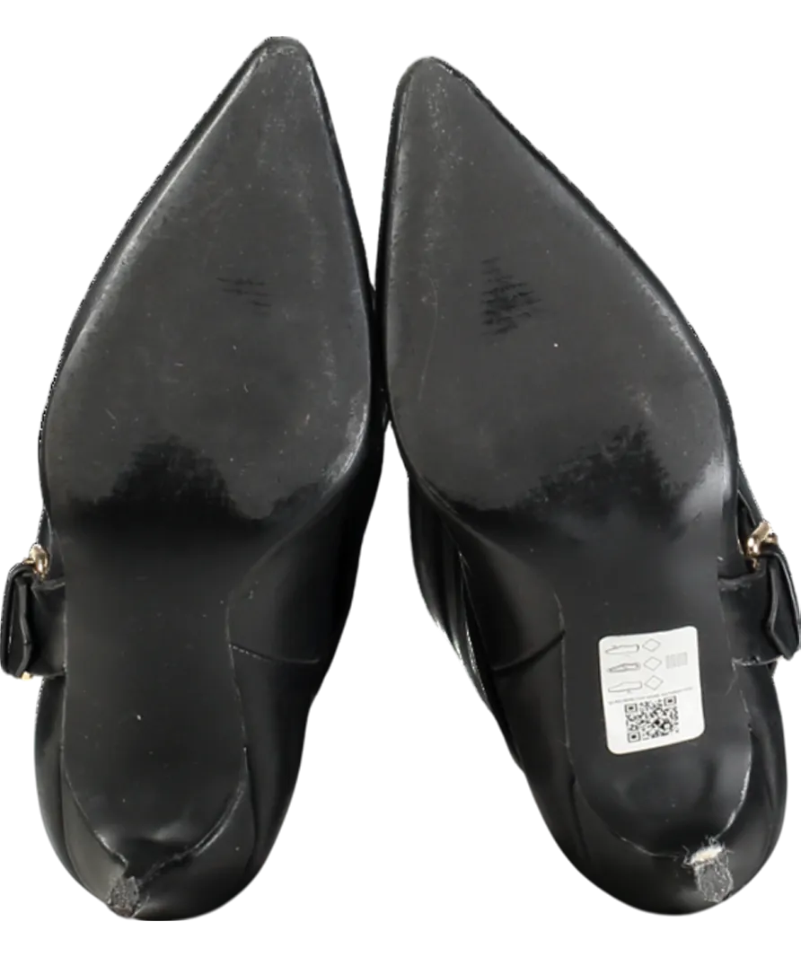 ASOS Black Faux Leather Buckle Detail Boots UK 4 EU 37 👠