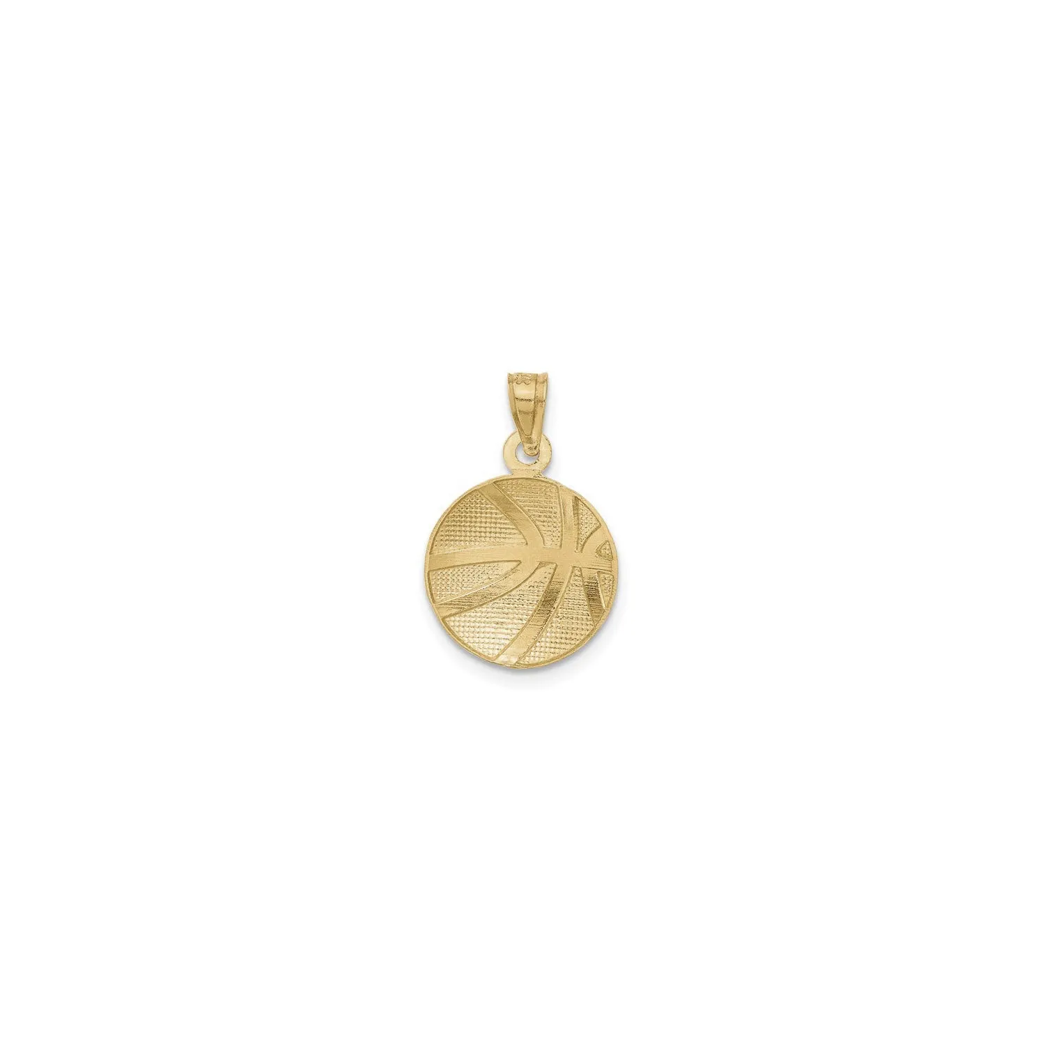 Basketball Concave Textured Pendant (14K)