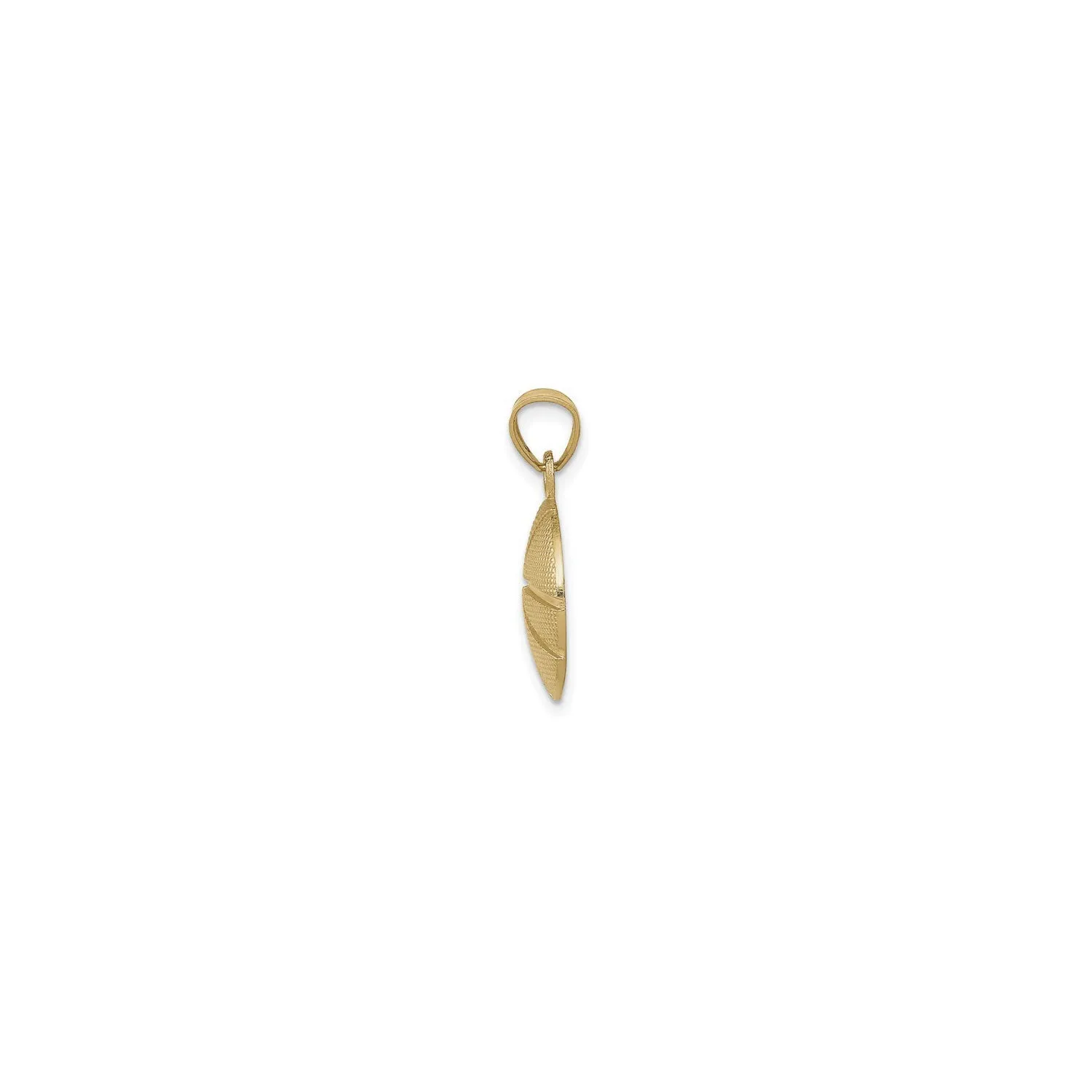 Basketball Concave Textured Pendant (14K)
