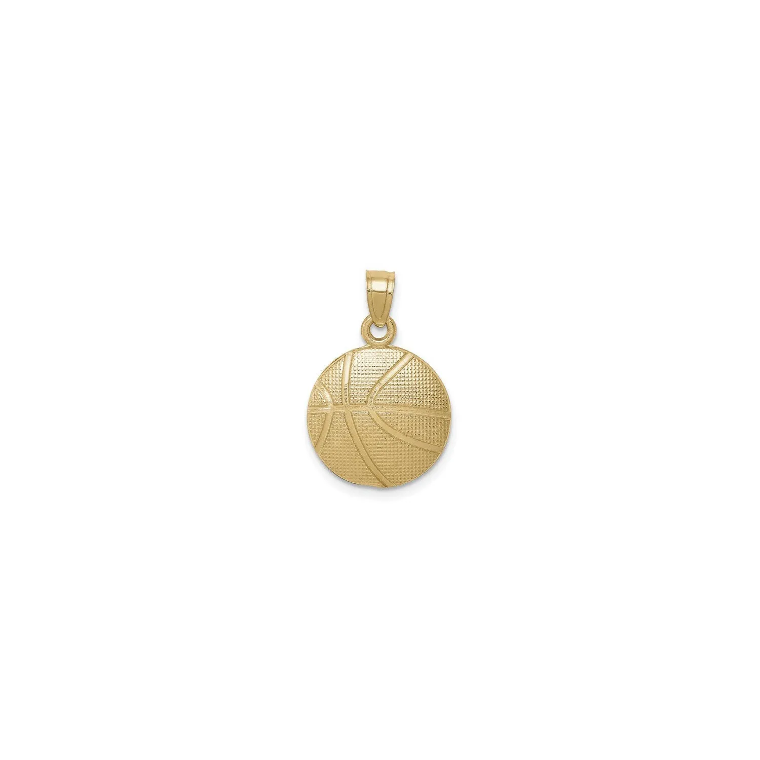 Basketball Concave Textured Pendant (14K)