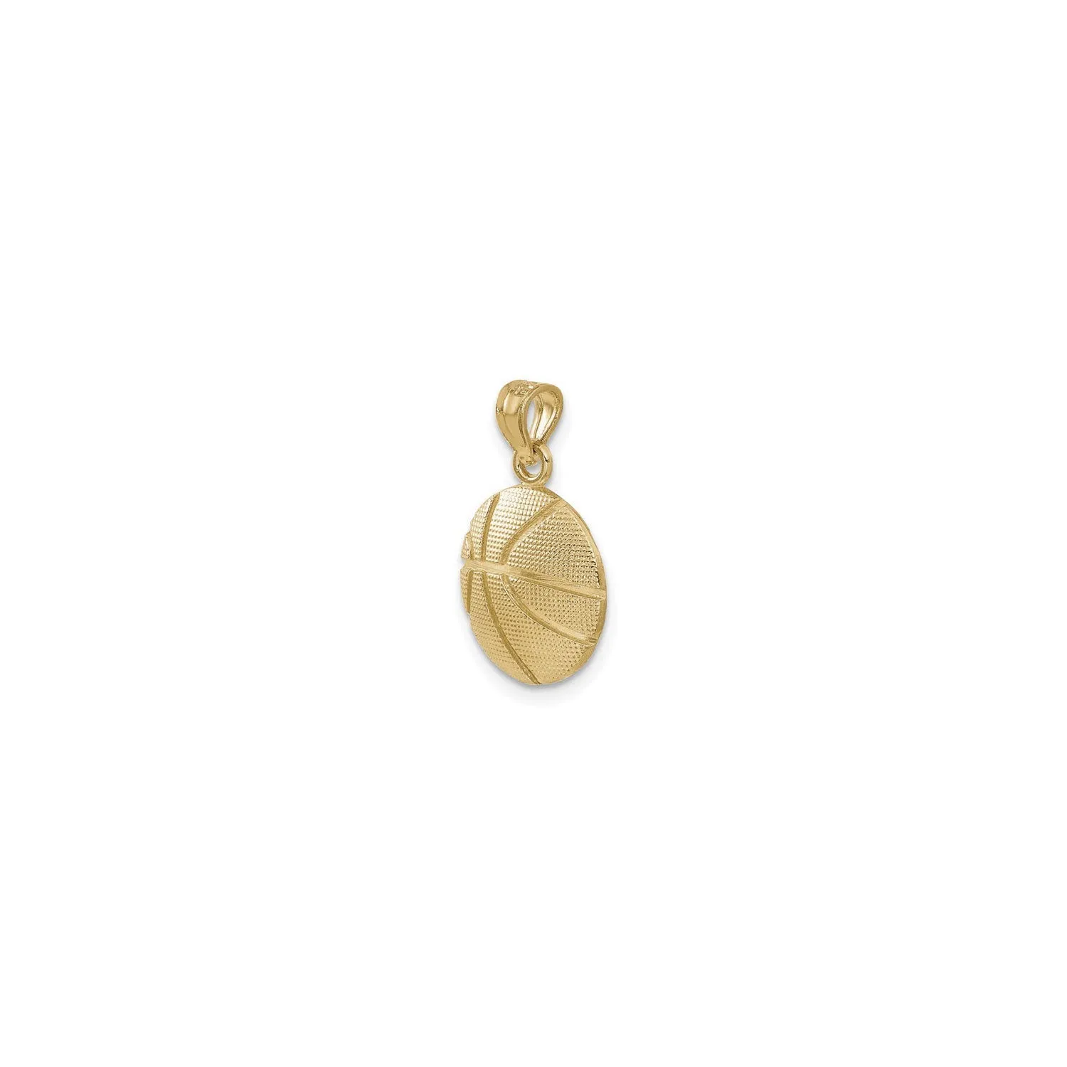 Basketball Concave Textured Pendant (14K)