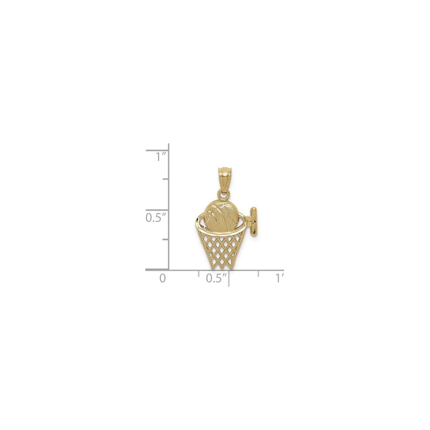 Basketball in the Net Pendant (14K)