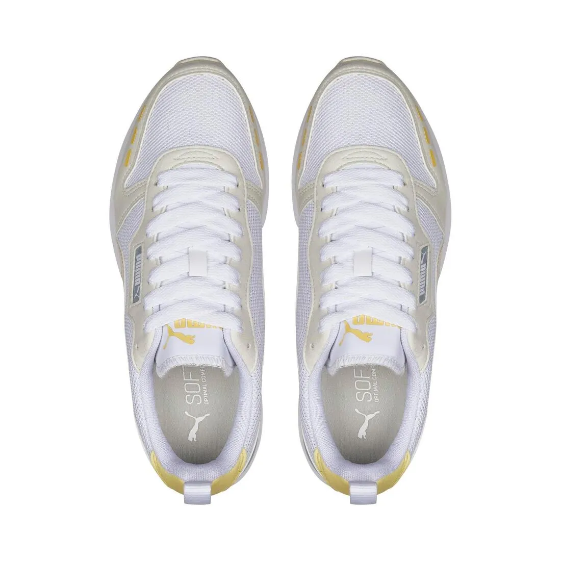 Baskets de marche femme, R78 Blanche rose jaune