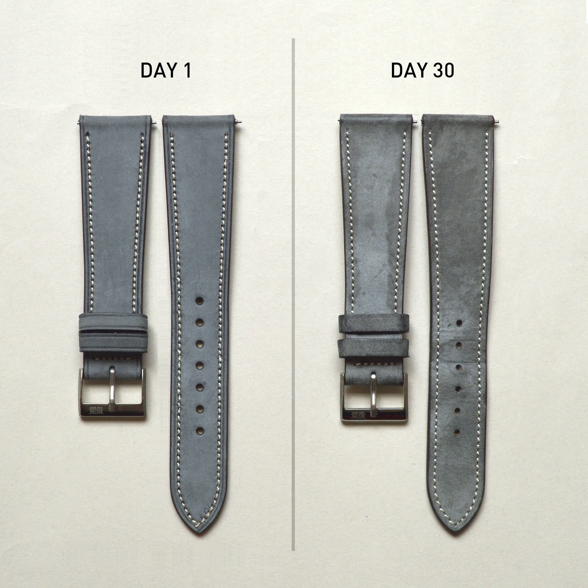 BLUE GRAY NUBUCK CALF STANDARD STRAP