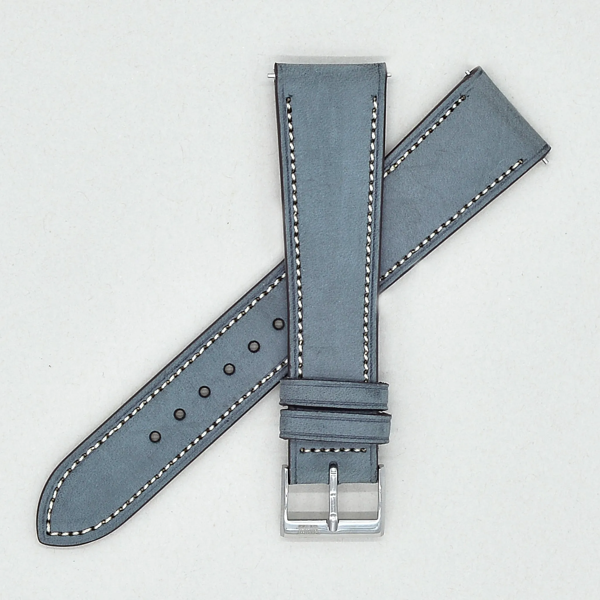 BLUE GRAY NUBUCK CALF STANDARD STRAP