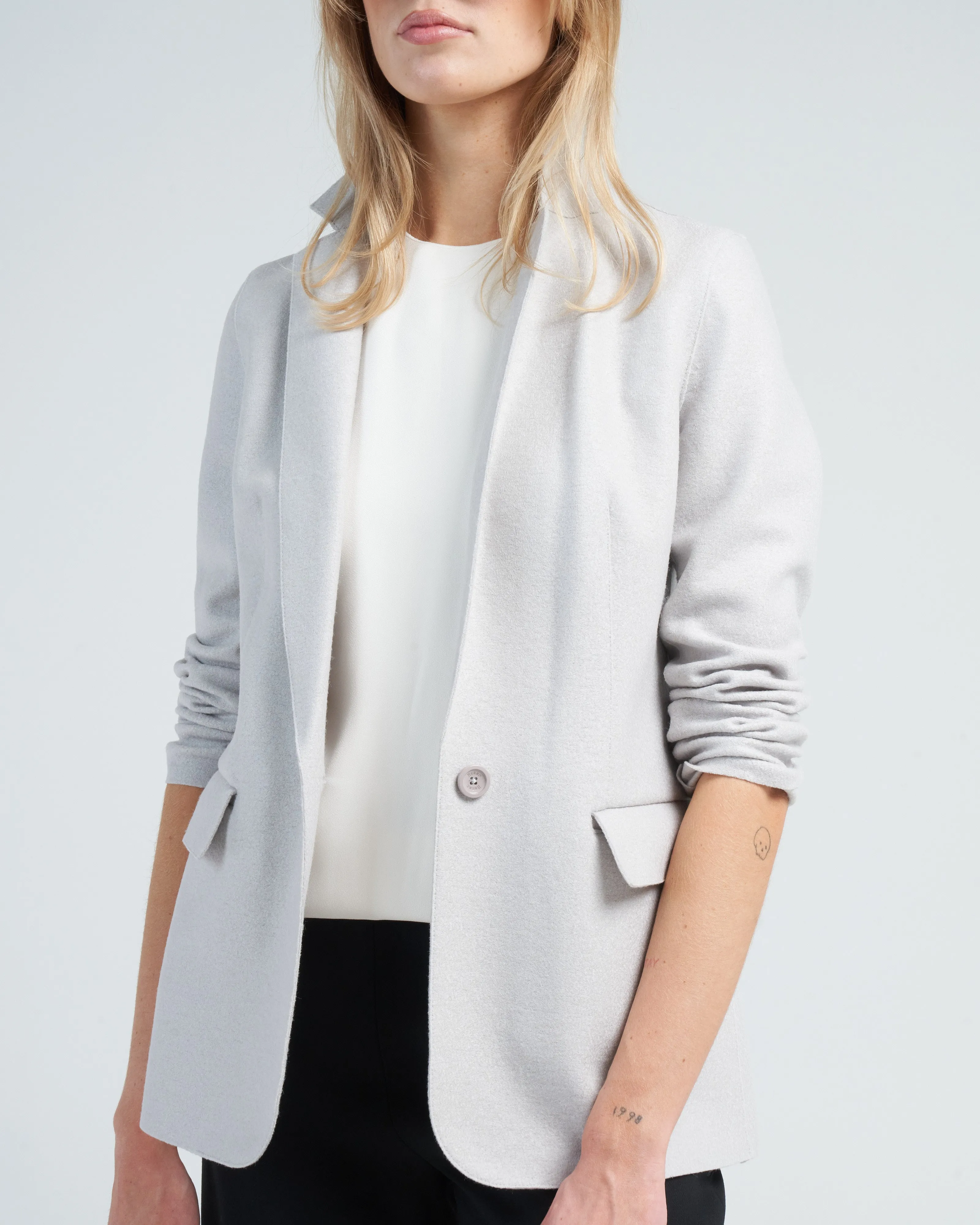 boiled wool blazer - chantilly