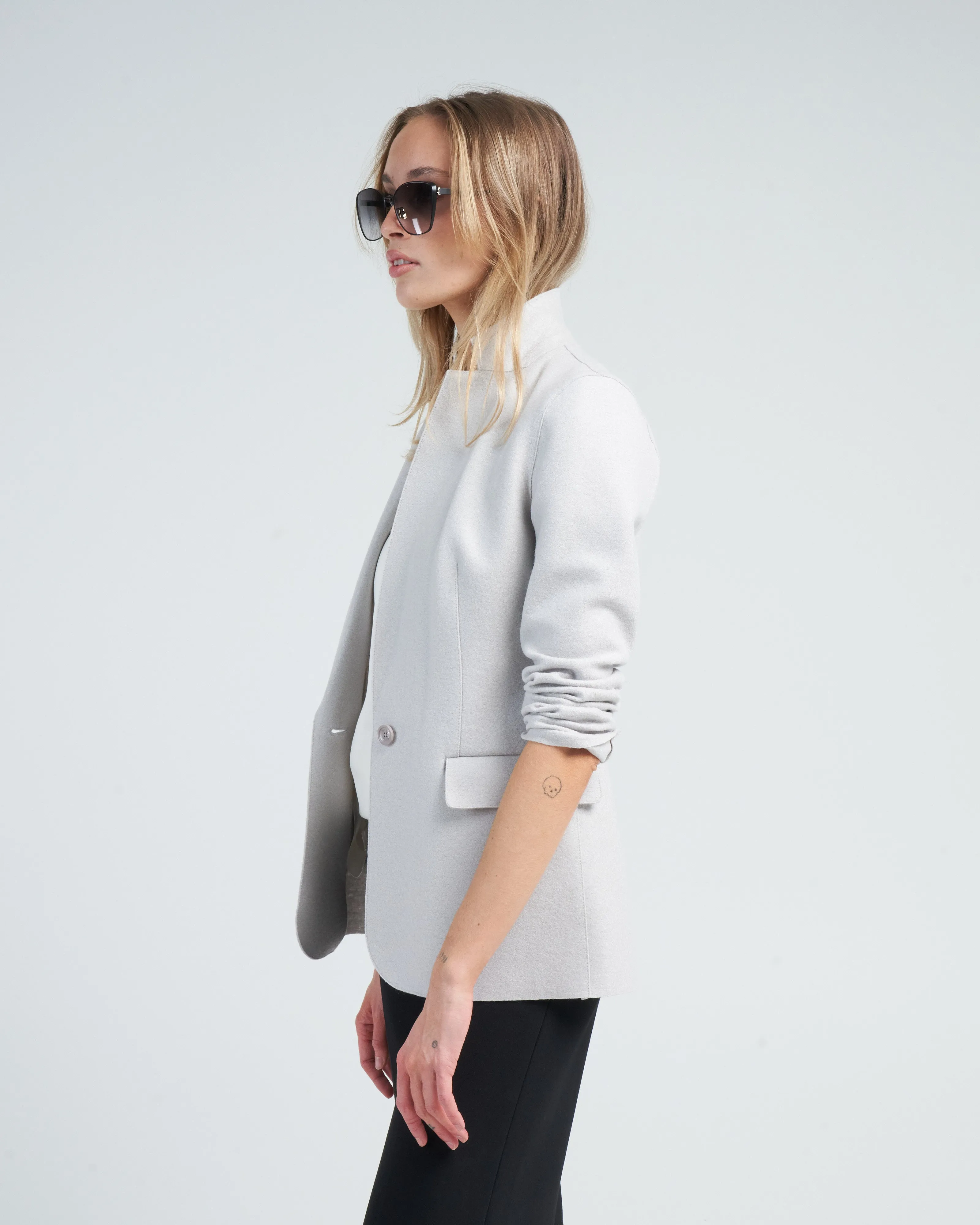 boiled wool blazer - chantilly