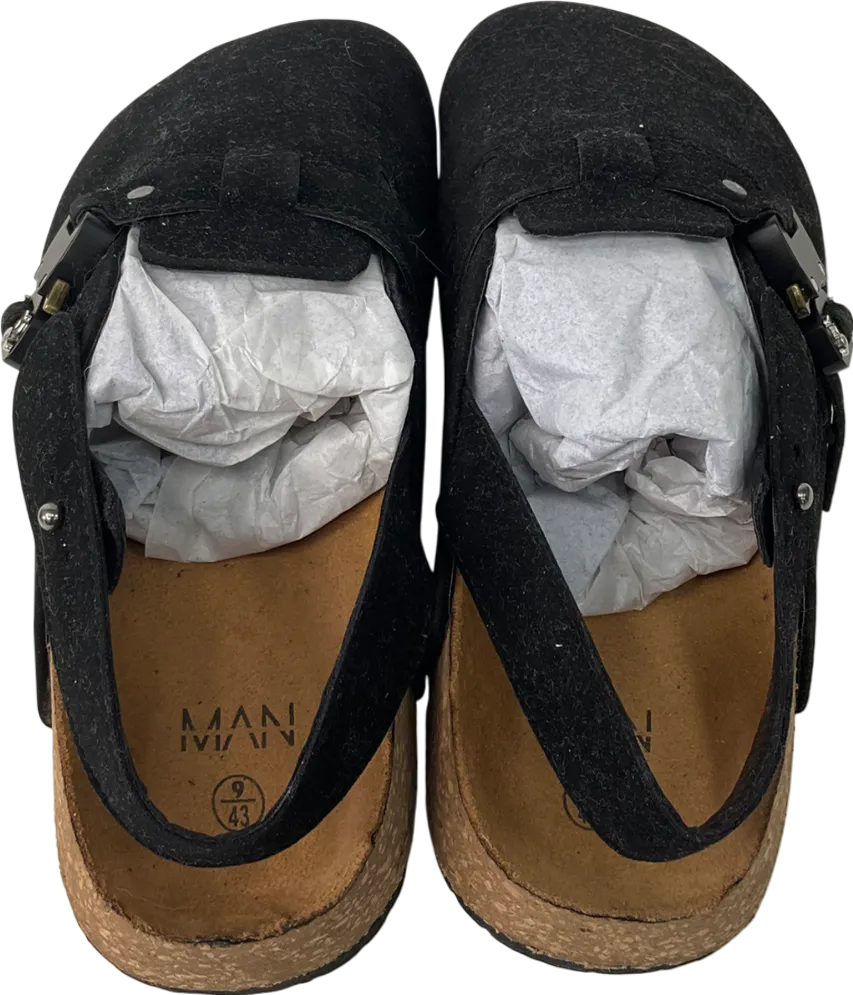 boohooMan Black Faux Suede Mule UK 9 EU 43 👞
