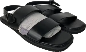 boohooMan Black Smart Buckle Sandal UK 10 EU 44 👞