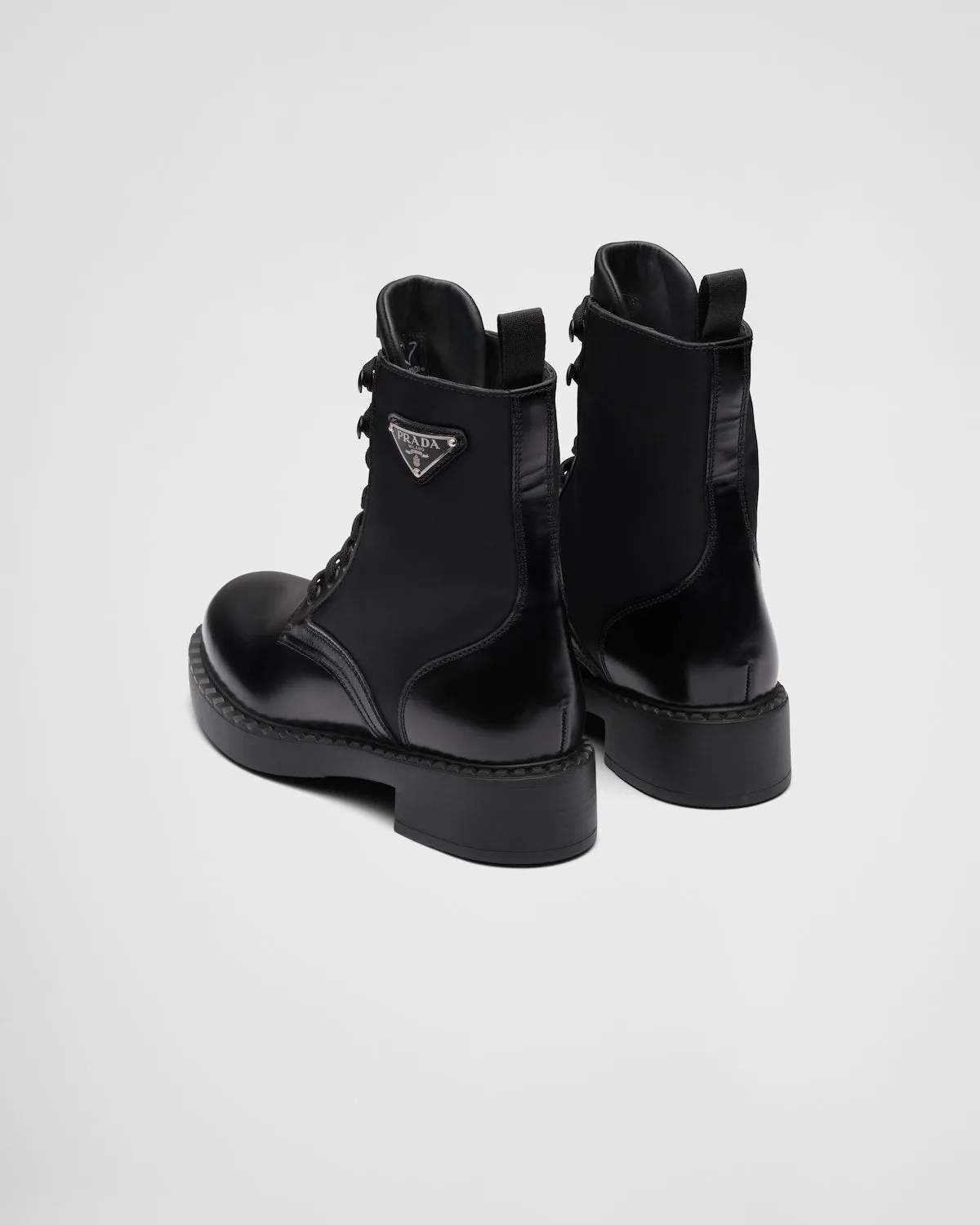 Brushed-Leather And Re-Nylon Boots