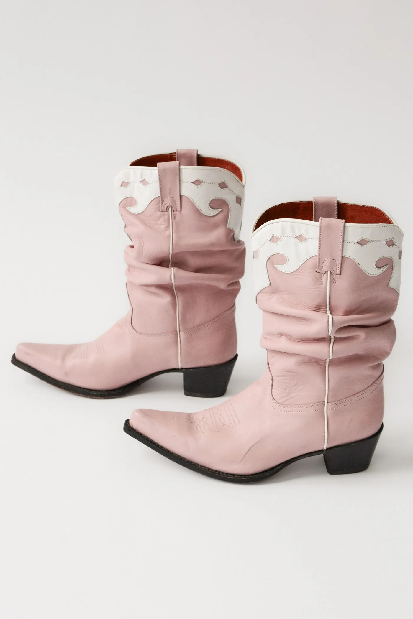 Buffalo Pink Western Ruched Cowboy Boots ~ 41