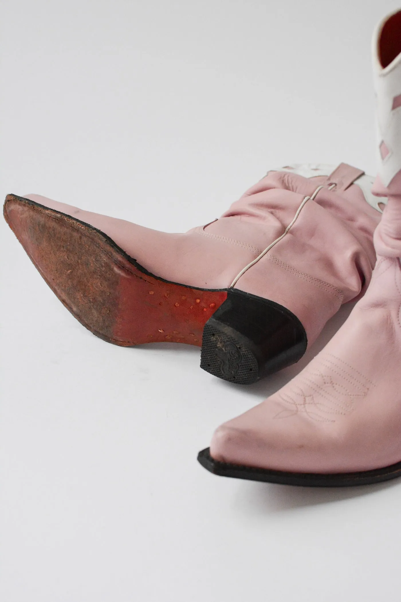 Buffalo Pink Western Ruched Cowboy Boots ~ 41