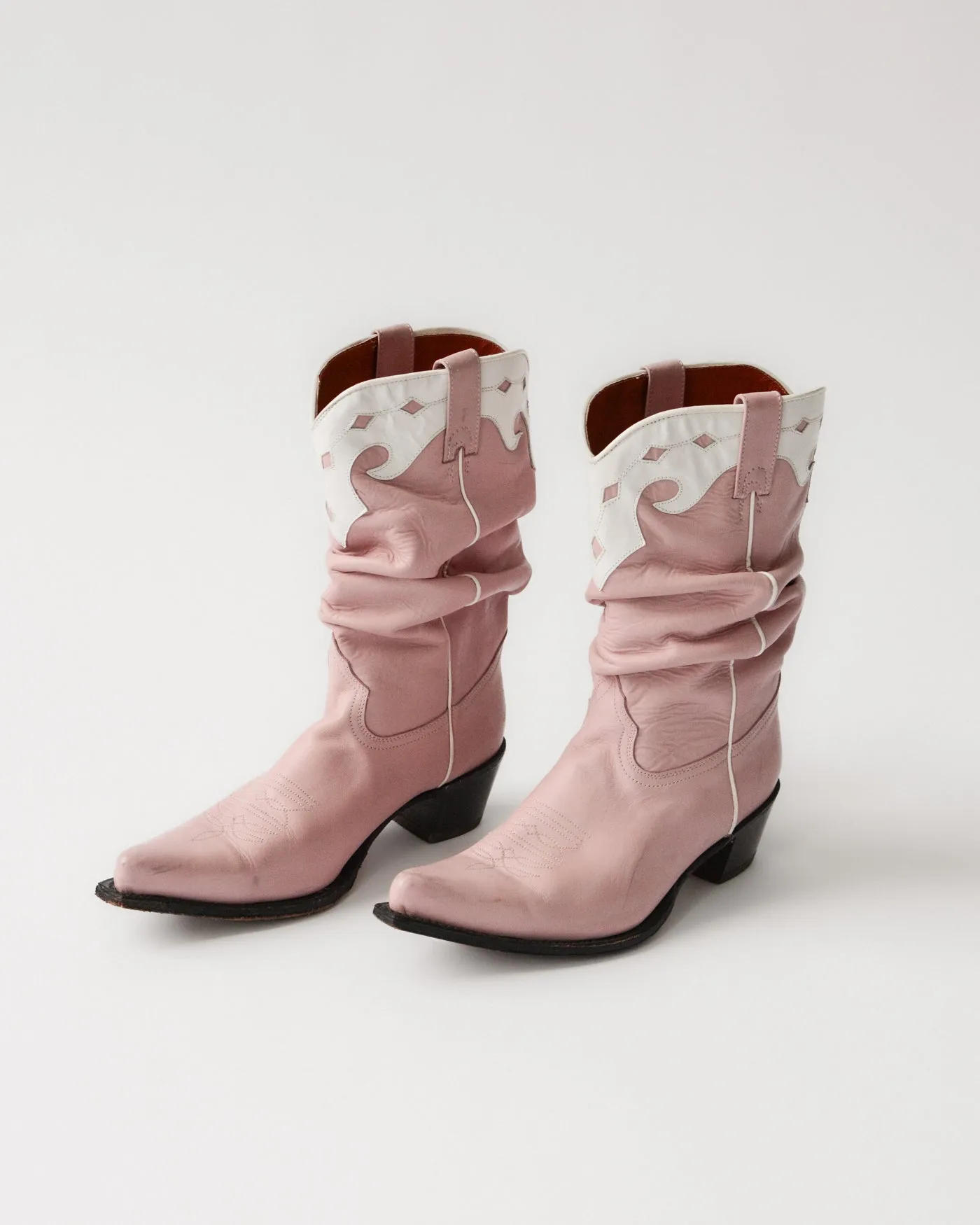 Buffalo Pink Western Ruched Cowboy Boots ~ 41