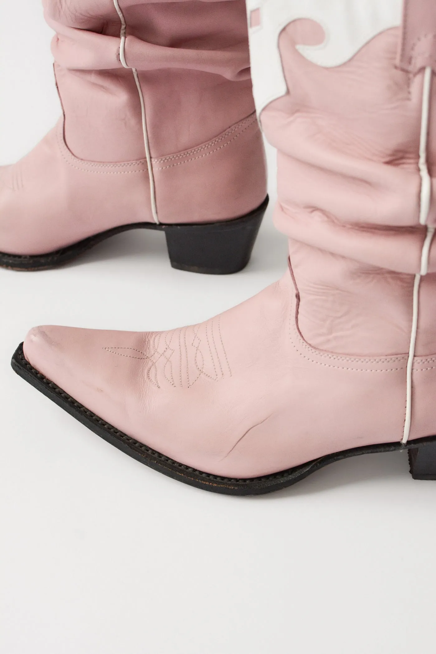 Buffalo Pink Western Ruched Cowboy Boots ~ 41
