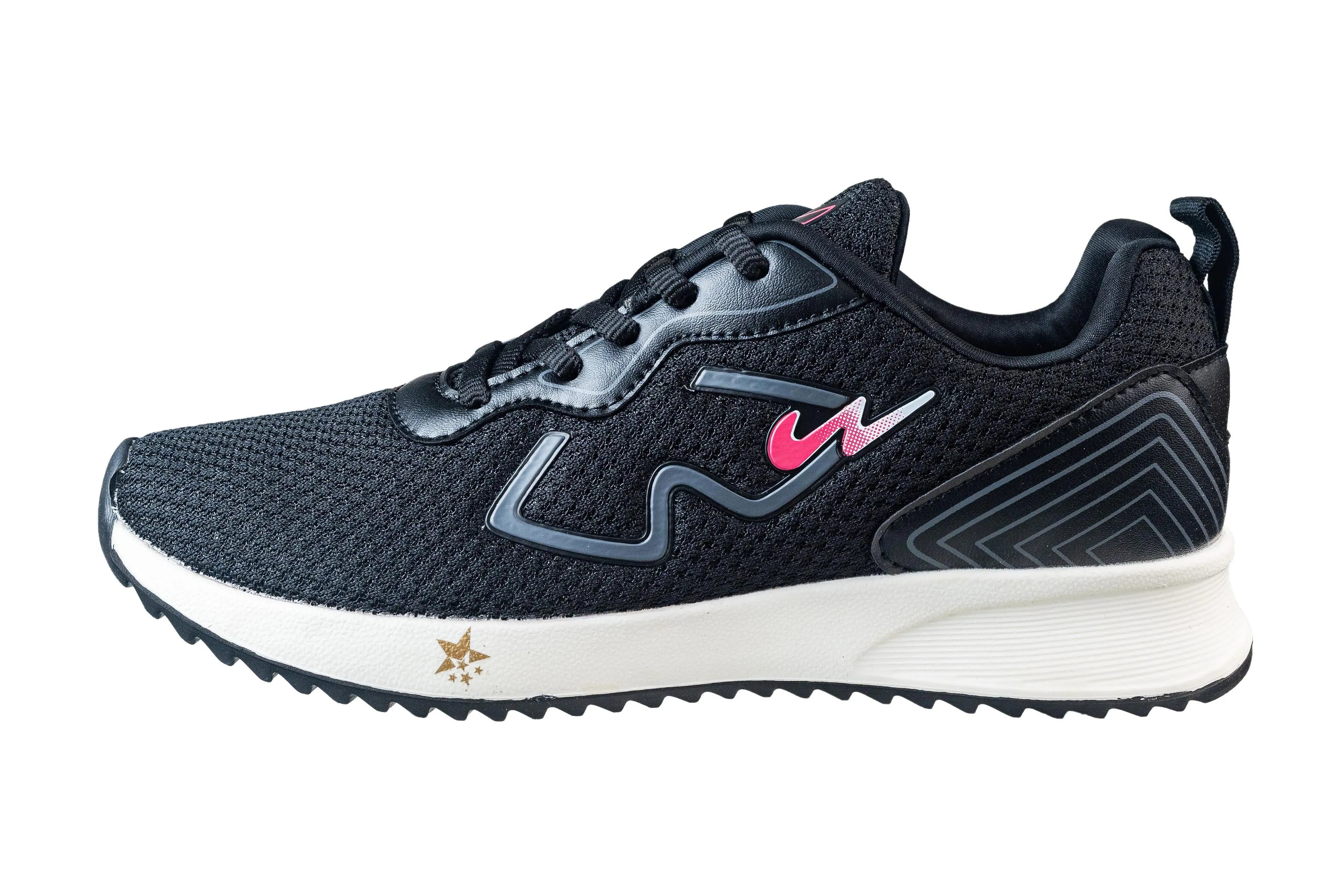 Campus Ladies Black / Rani Sports Shoe