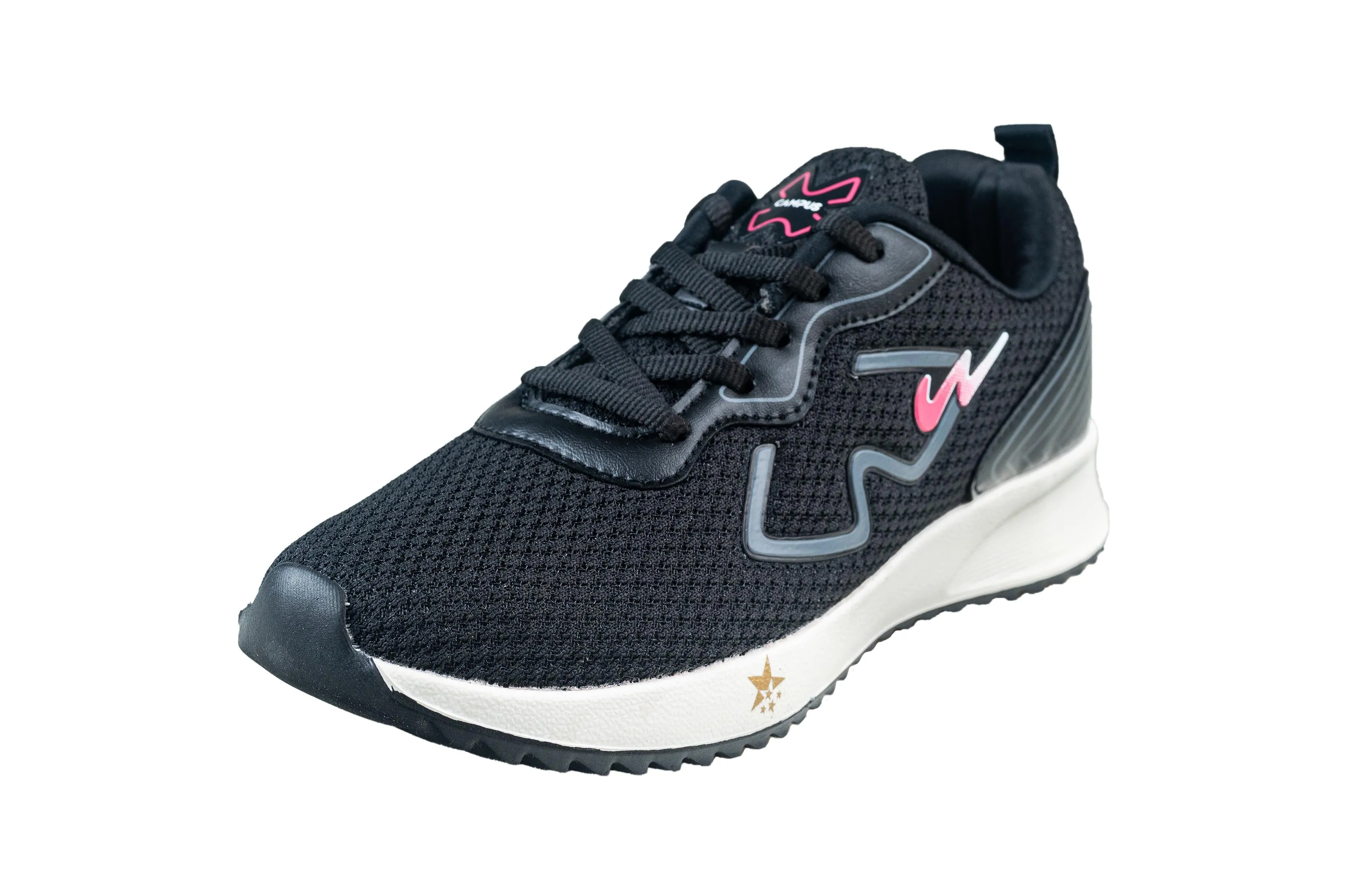 Campus Ladies Black / Rani Sports Shoe