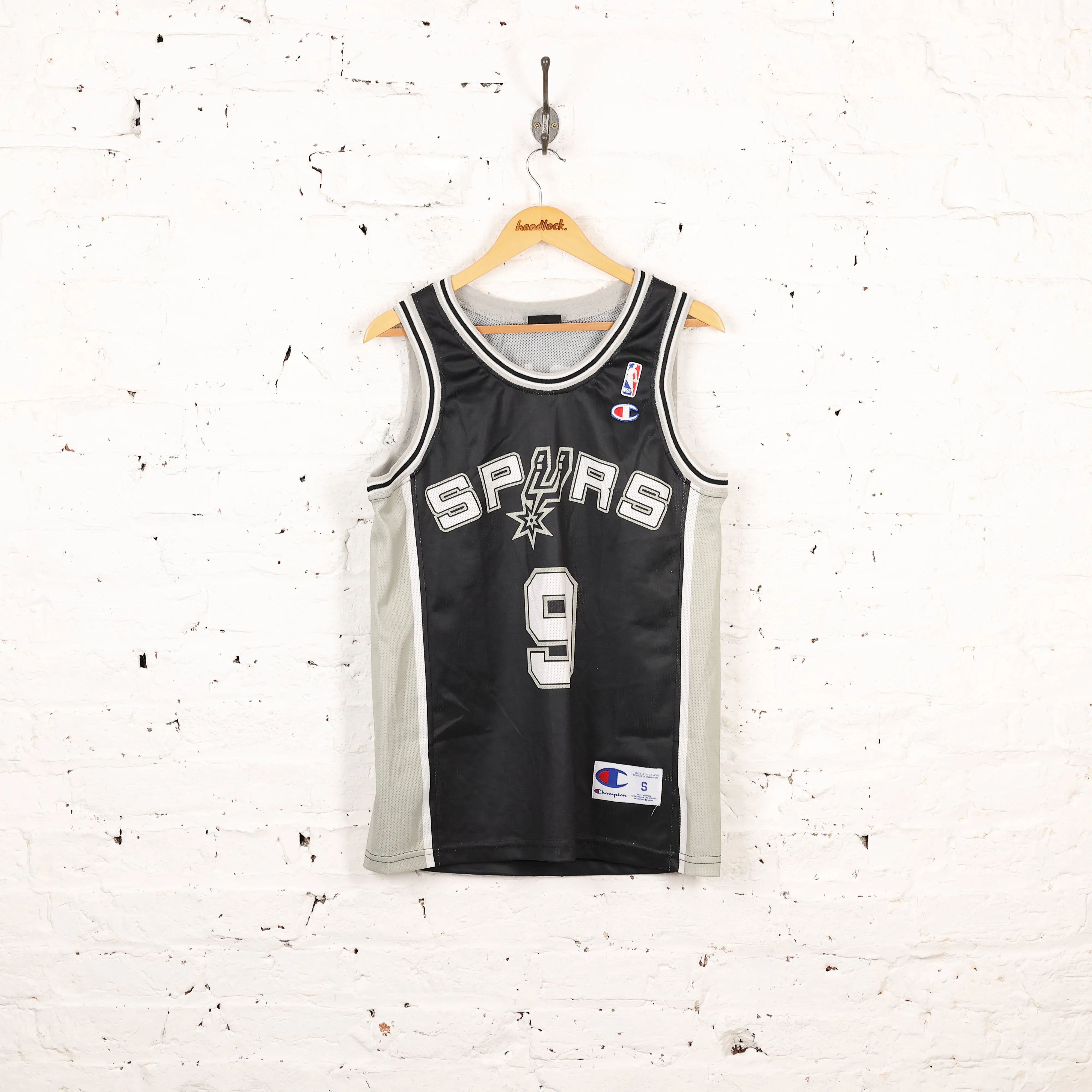 Champion San Antonio Spurs Parker Basketball Jersey - Black - S