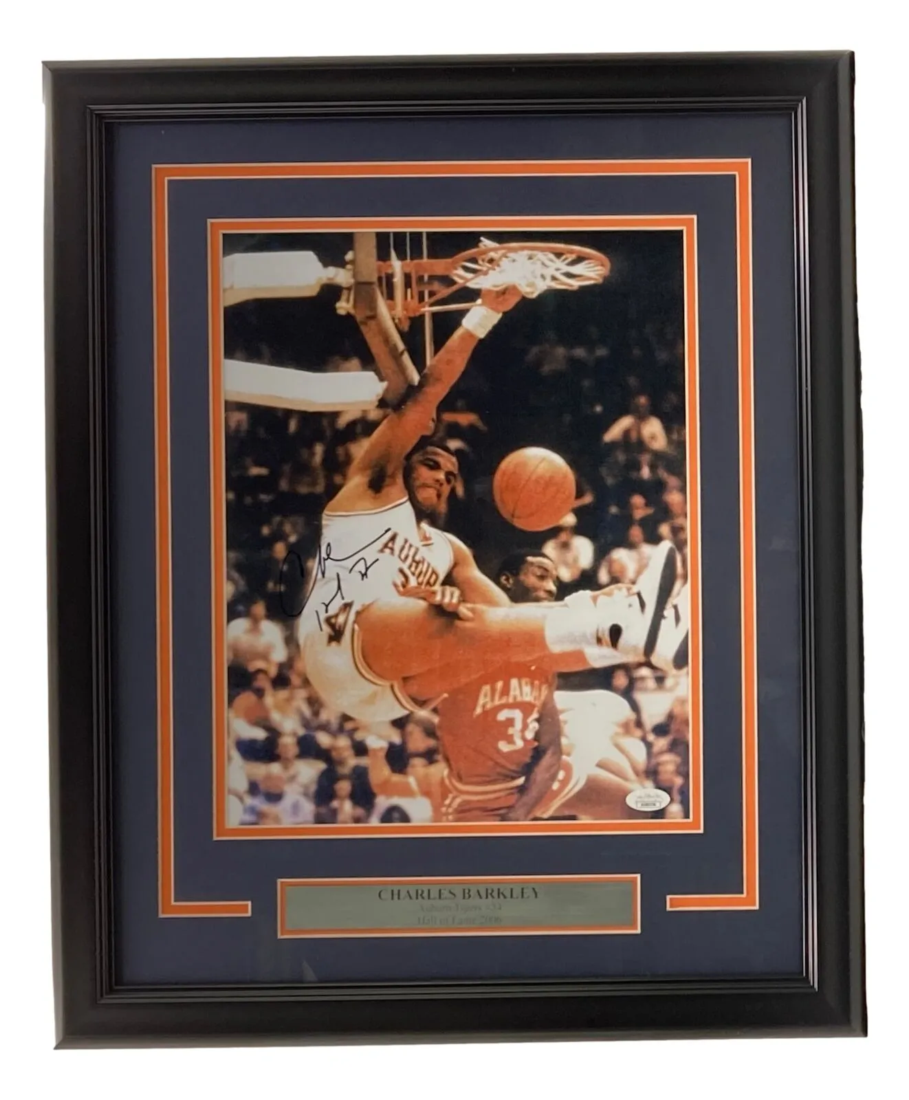 Charles Barkley Signed Framed 11x14 Auburn Tigers Photo JSA AG80336