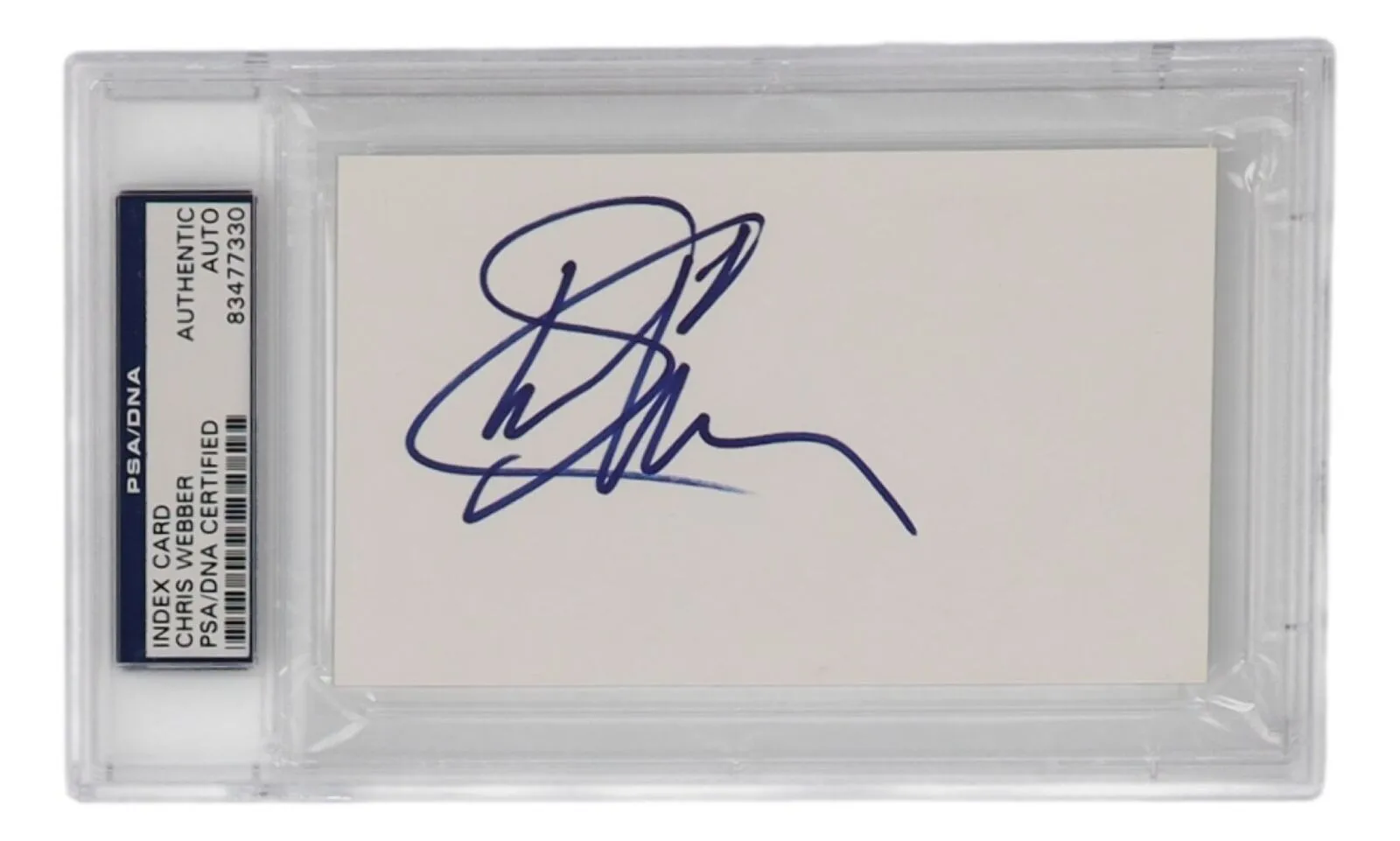 Chris Webber Michigan Wolverines Signed Slabbed Index Card PSA/DNA