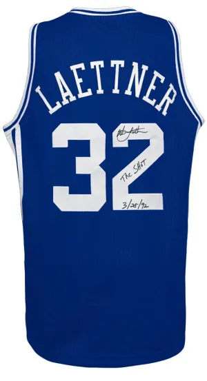 Christian Laettner Signed Blue Custom College Jersey w/The Shot 3-28-92 (SS COA)
