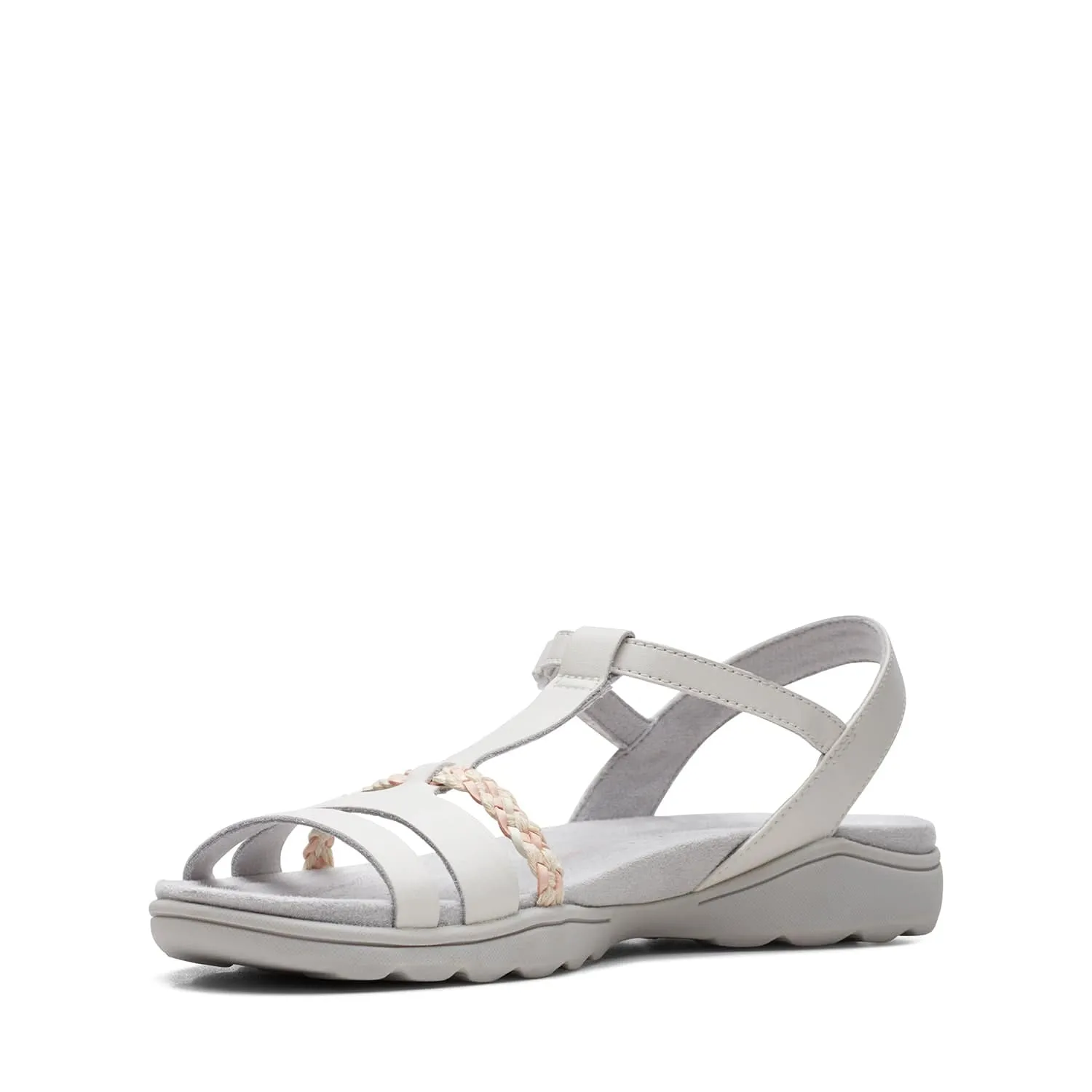 Clarks Amanda Tealite - Sandals - White Leather - 261711265 - E Width (Wide Fit)